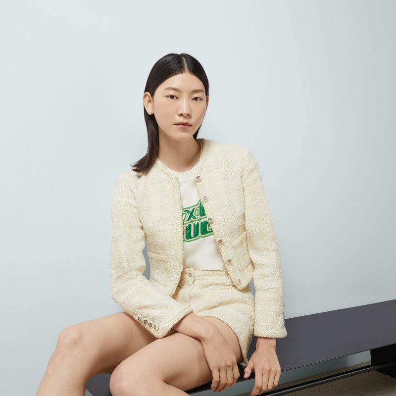 Gucci o1loc1c0226 761164 Tweed Jacket in Ivory Size XS / US 0-2 / IT 36-38 - 5 Thumbnail