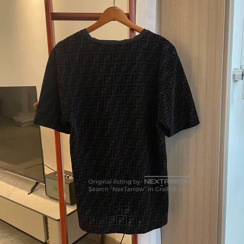 Fendi Fendi Black velvet double F full print short-sleeve Size US M / EU 48-50 / 2 - 2 Thumbnail