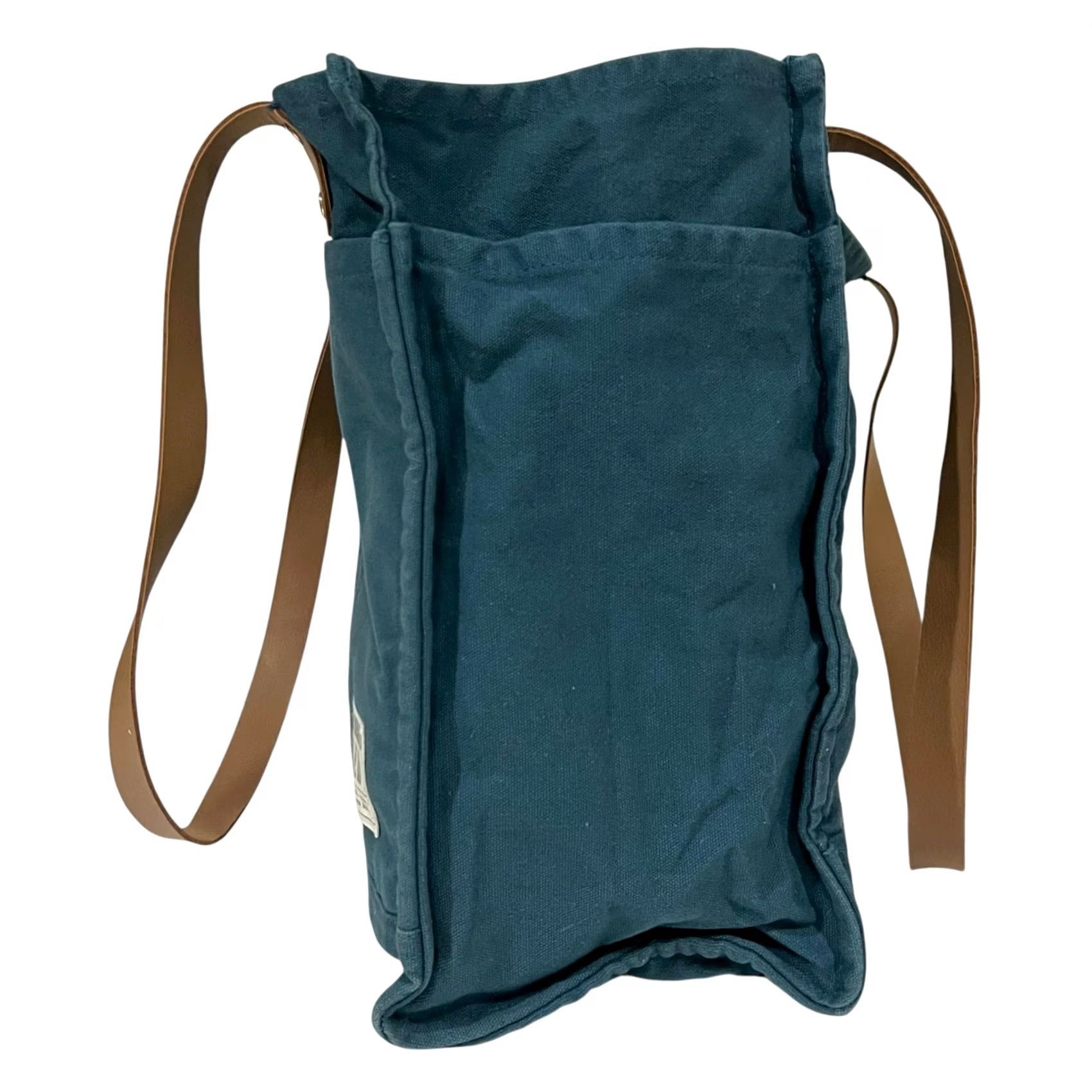 Market FEED Project Canvas Market Tote Shoulder Bag Blue with Leather Straps Unisex Adults Tote Cotton Canvas Leather Straps Size ONE SIZE - 3 Thumbnail