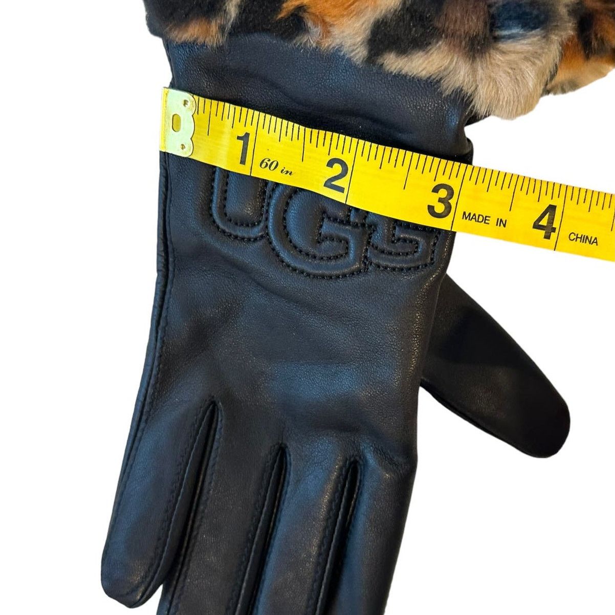 Ugg UGG Logo Leather Faux Fur Cuff Gloves S (Runs small in size) Size ONE SIZE - 10 Thumbnail