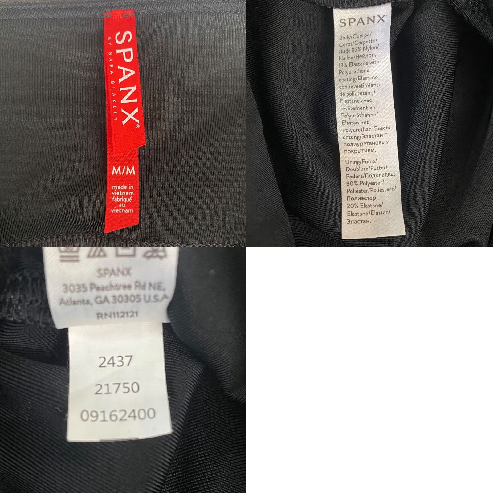 Spanx Spanx Leggings Womens Medium Textured Faux Leather Shiny Black 80% Polyester 20% Elastane/Spandex Size 32" / US 10 / IT 46 - 8 Thumbnail