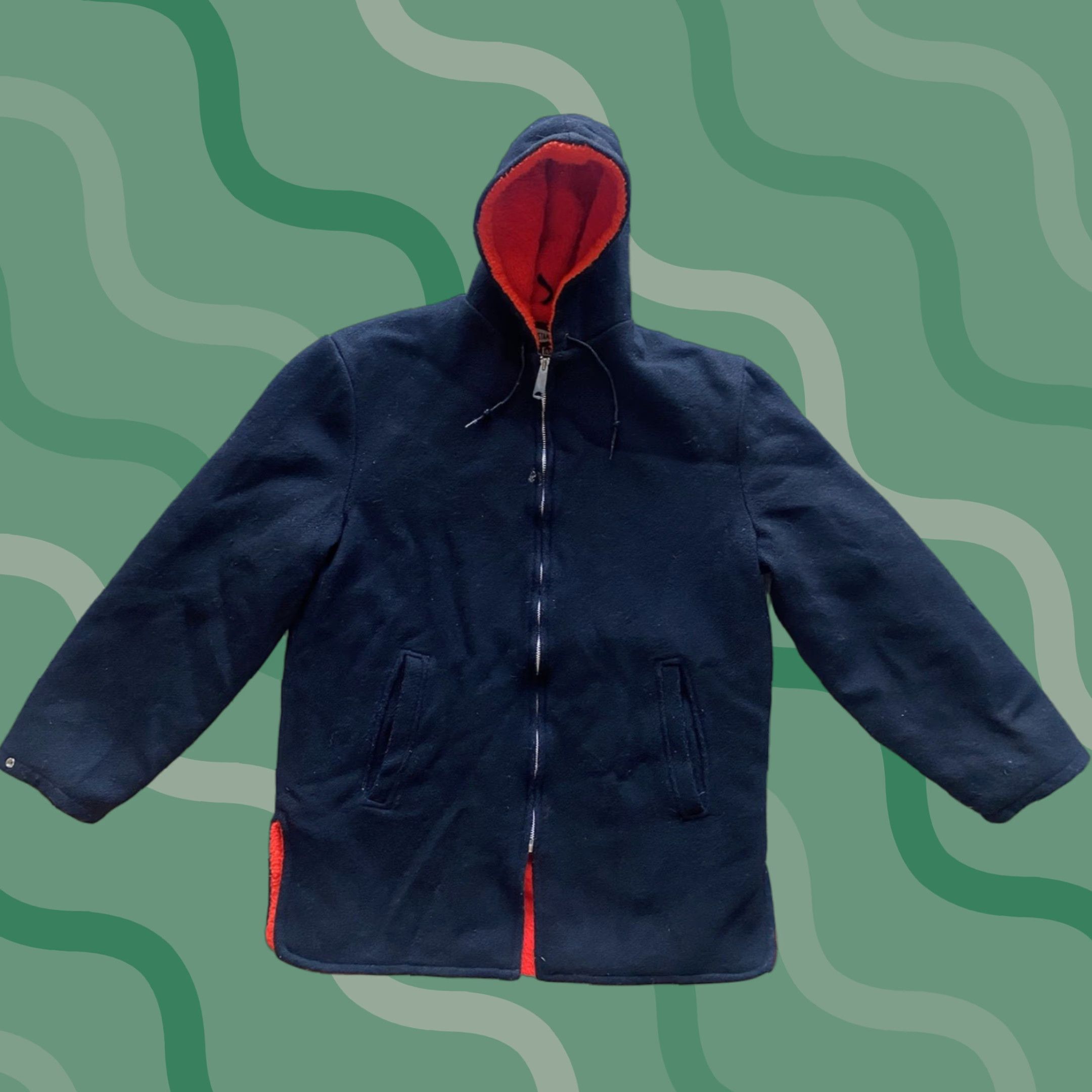 Vintage VINTAGE Grandstander by Campus Black Coat 40 Long Jacket Red Lining USA Made Mens Size US XXS / EU 40 - 1 Thumbnail