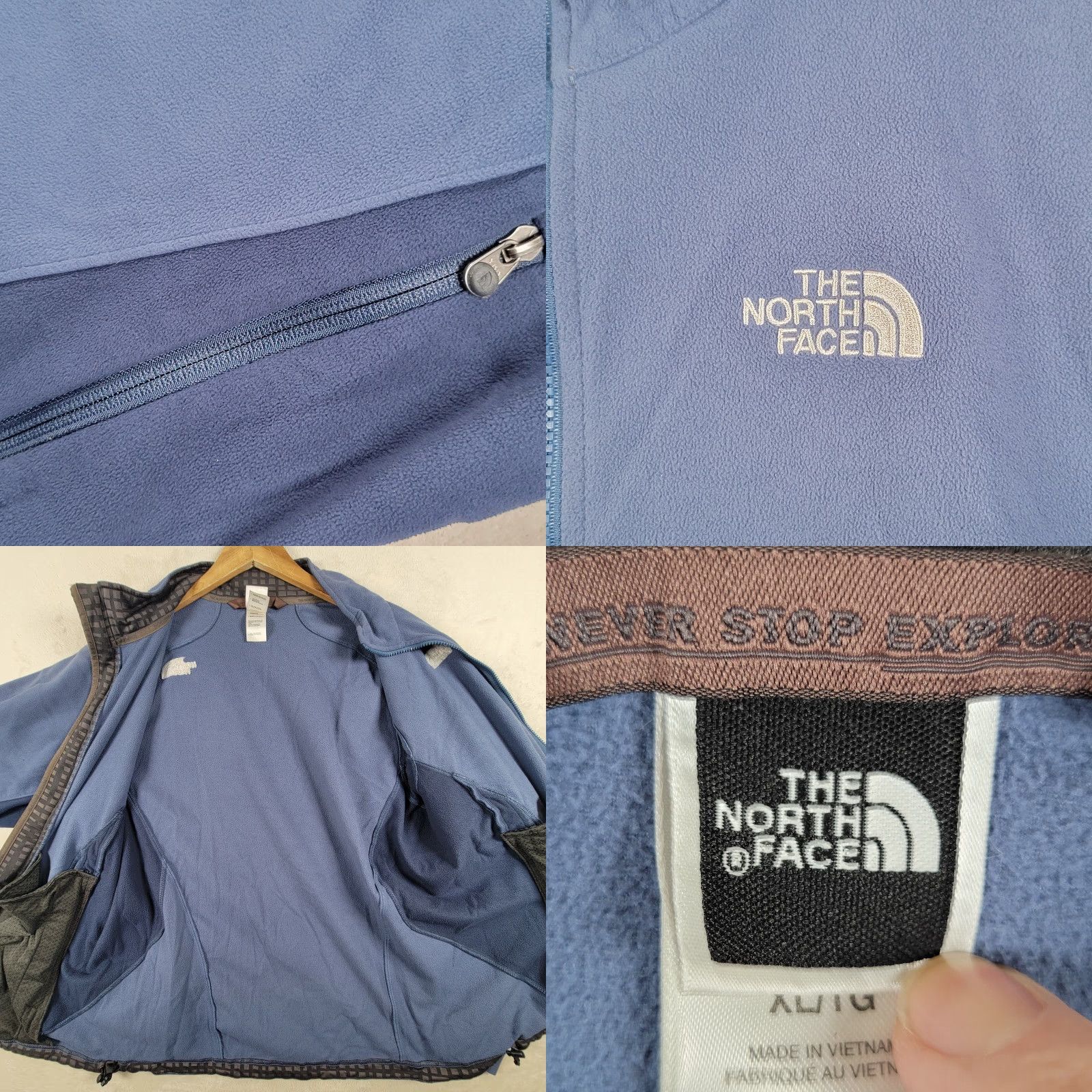 The North Face The North Face Jacket Men Blue Fleece Full Zip Large Parka Outdoor Ski Logo Size US L / EU 52-54 / 3 - 9 Thumbnail