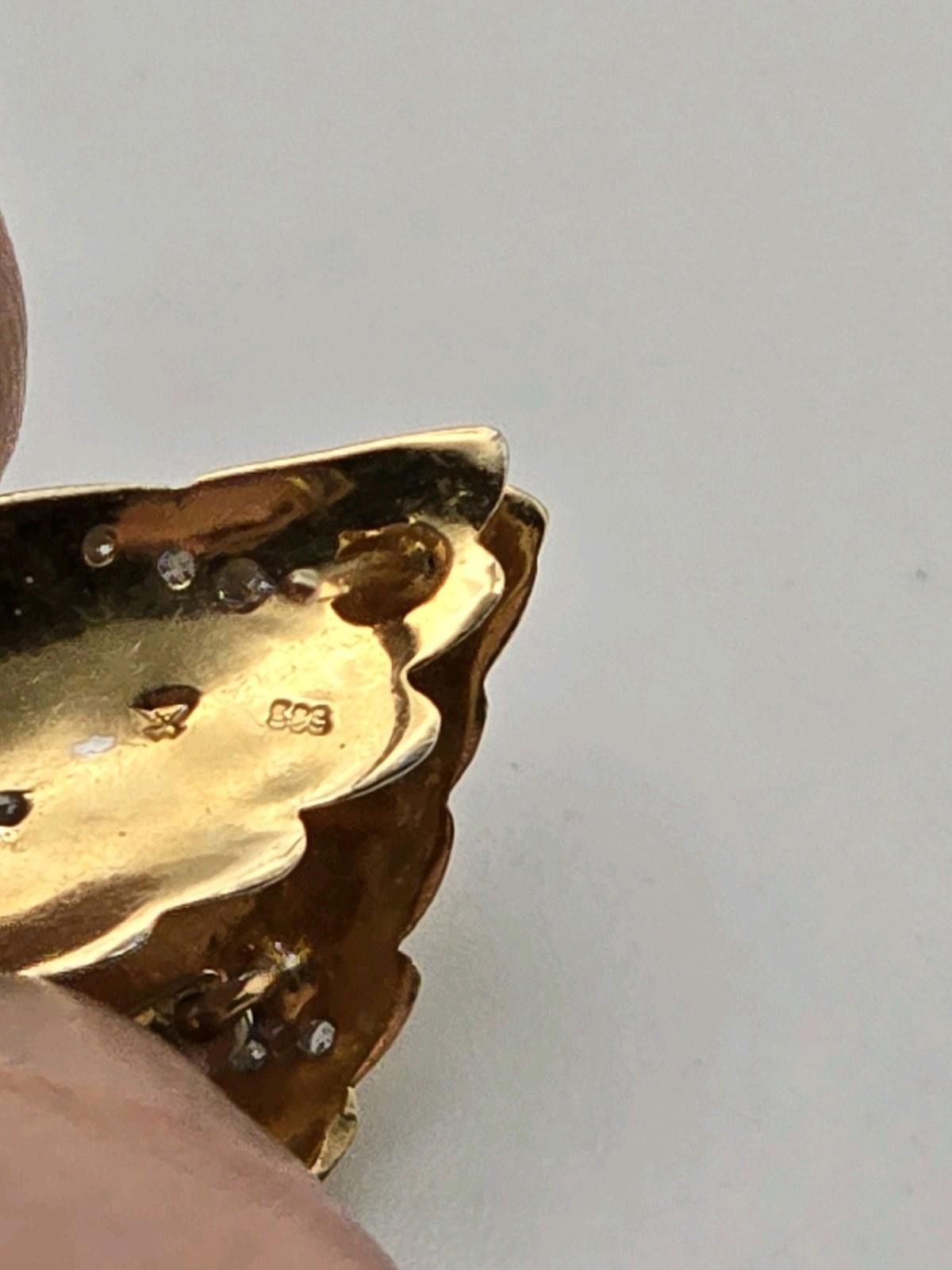 The Unbranded Brand Vintage 14k Yellow Gold Diamond Clip-On Earrings Hinged Size ONE SIZE - 7 Thumbnail