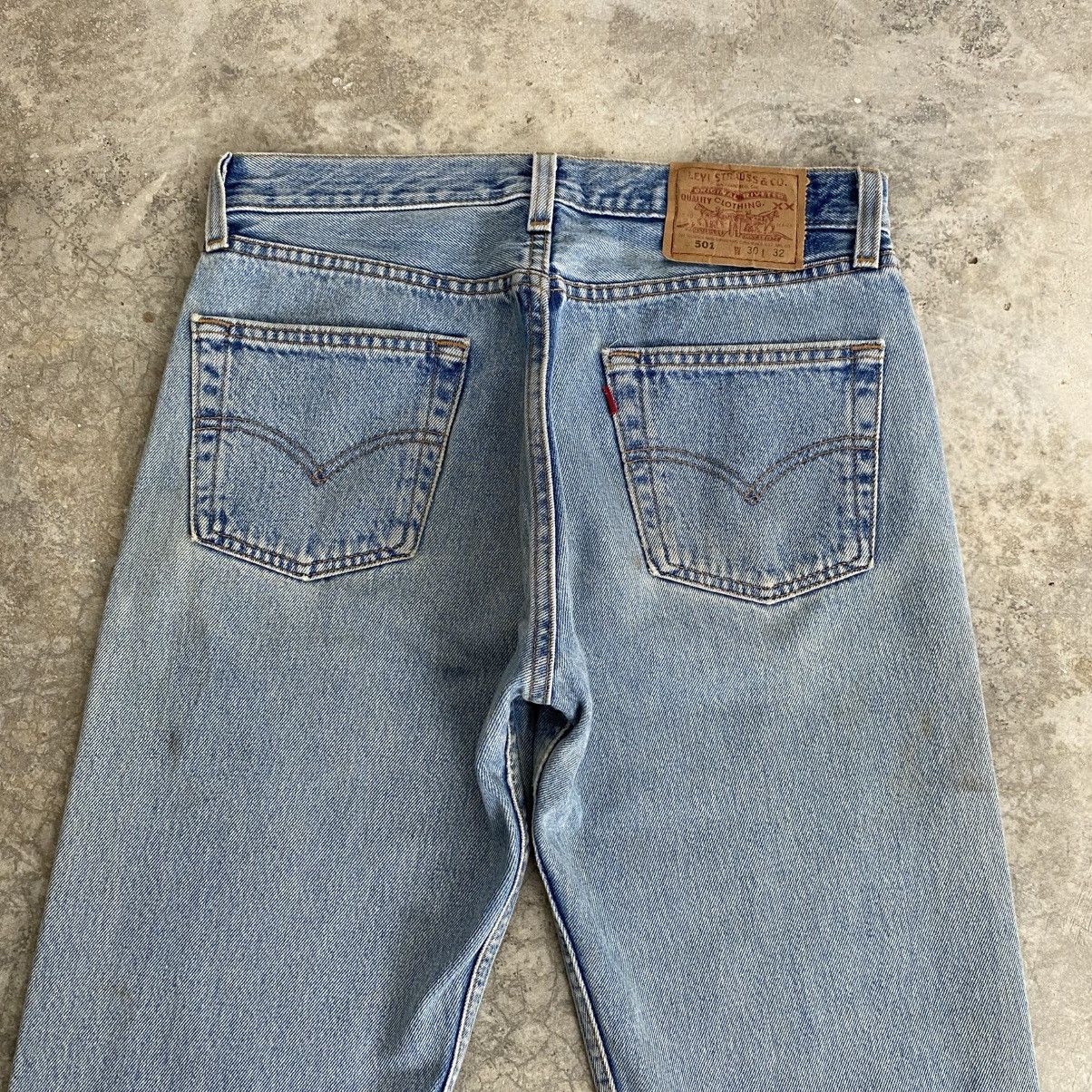 Levi's Vintage 90’s Levis 501 Faded Stonewashed Blue Denim Jeans Size US 30 / EU 46 - 8 Thumbnail