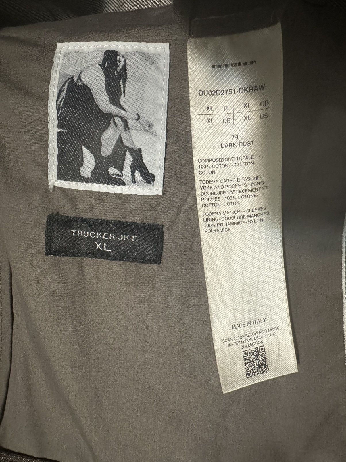 Rick Owens Rick Owens DRKSHDW Trucker Jacket 13oz Denim Dark Dust Size US XL / EU 56 / 4 - 4 Thumbnail