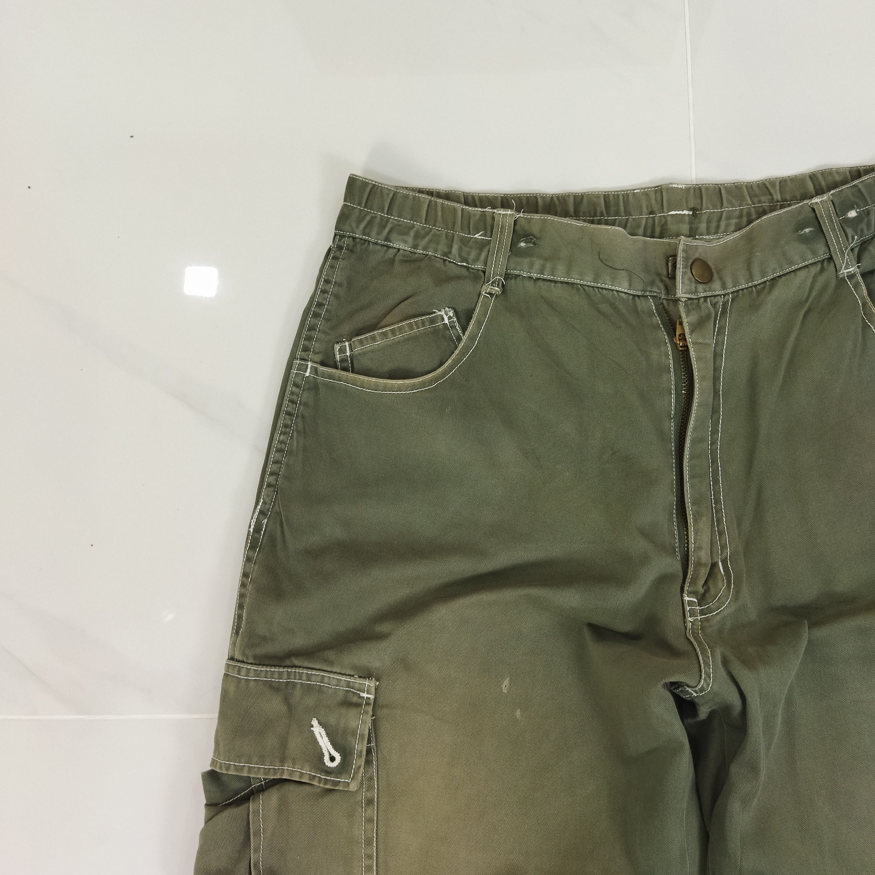 Japanese Brand RIPZONE FADED GREEN CARGO PANTS Size US 32 / EU 48 - 4 Thumbnail