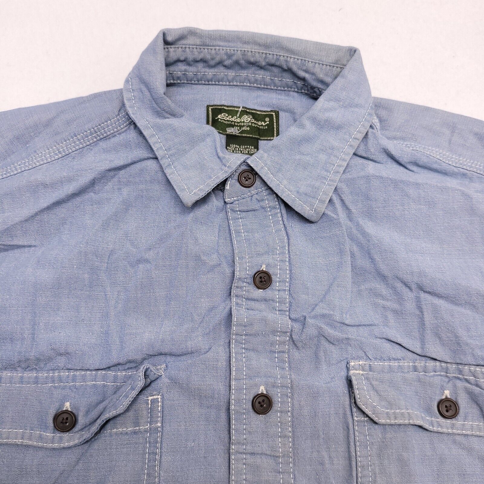 Eddie Bauer Eddie Bauer Casual Button Up Shirt Mens Size Large L Blue Size US L / EU 52-54 / 3 - 1 Thumbnail