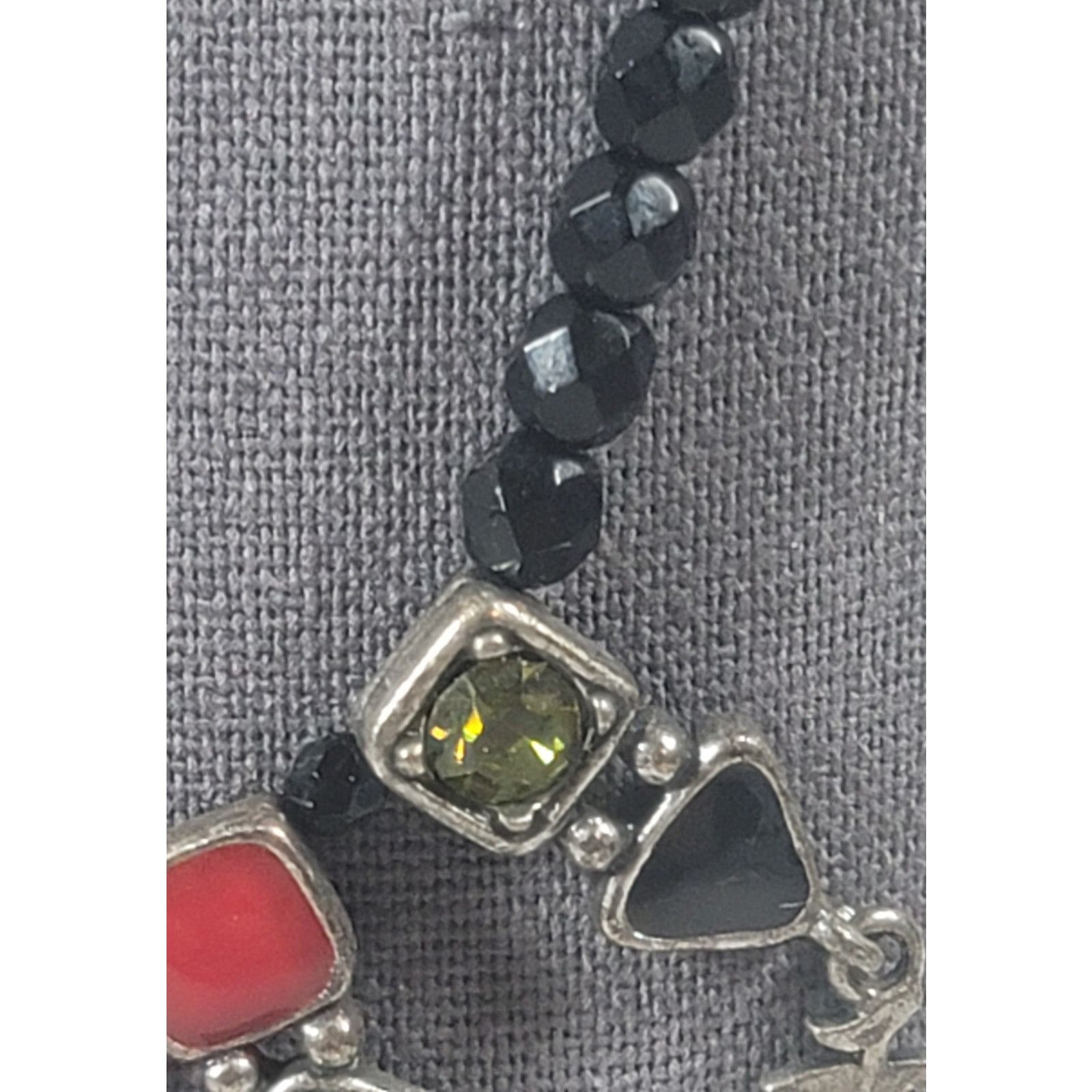 Chicos Chico's Silver Black 5 Pendants Single Strand 12" Necklace Size ONE SIZE - 5 Thumbnail