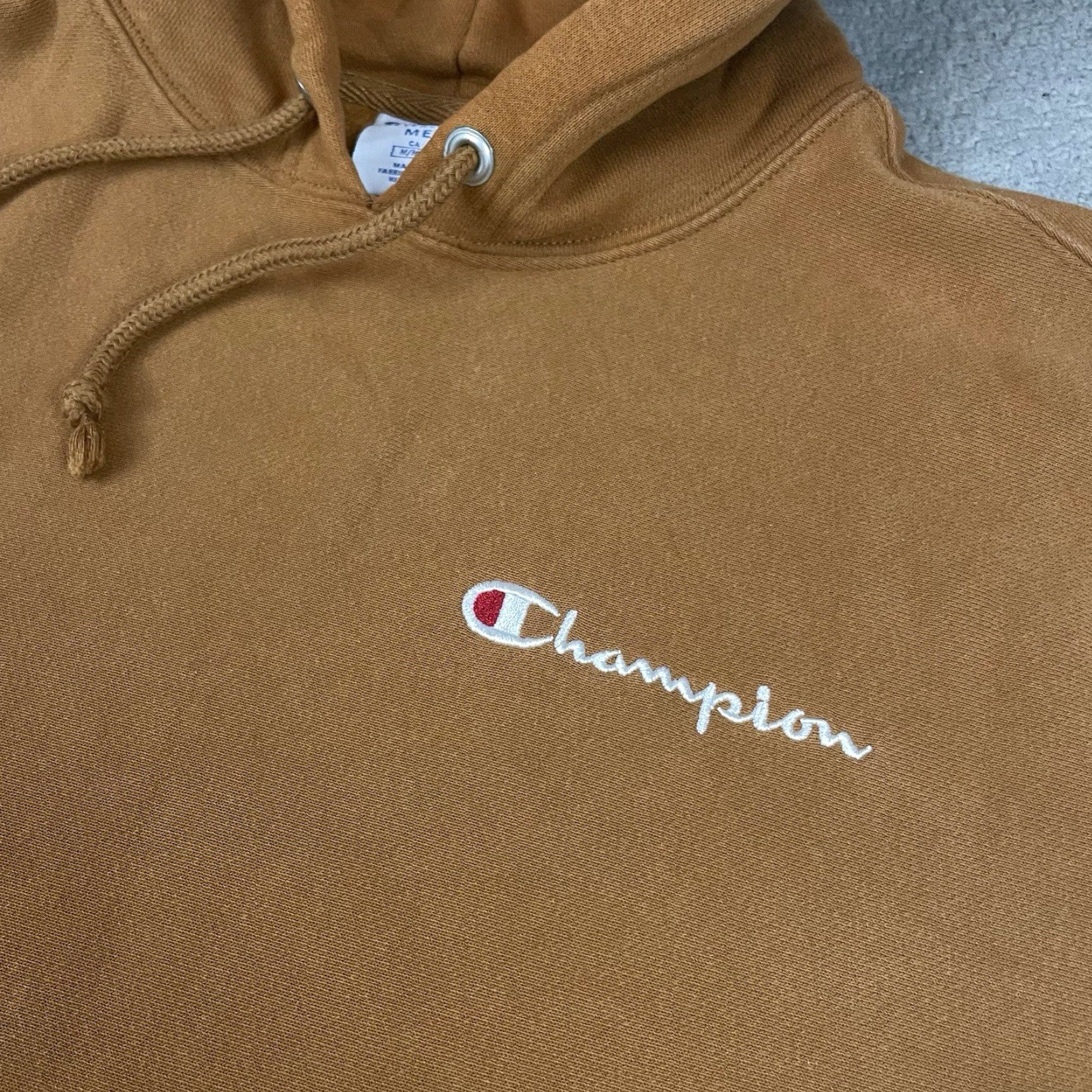 Champion VINTAGE Champion Sweatshirt Mens Medium Hooded Embroidered Reverse Weave Essential Brown/Black Size US M / EU 48-50 / 2 - 3 Thumbnail