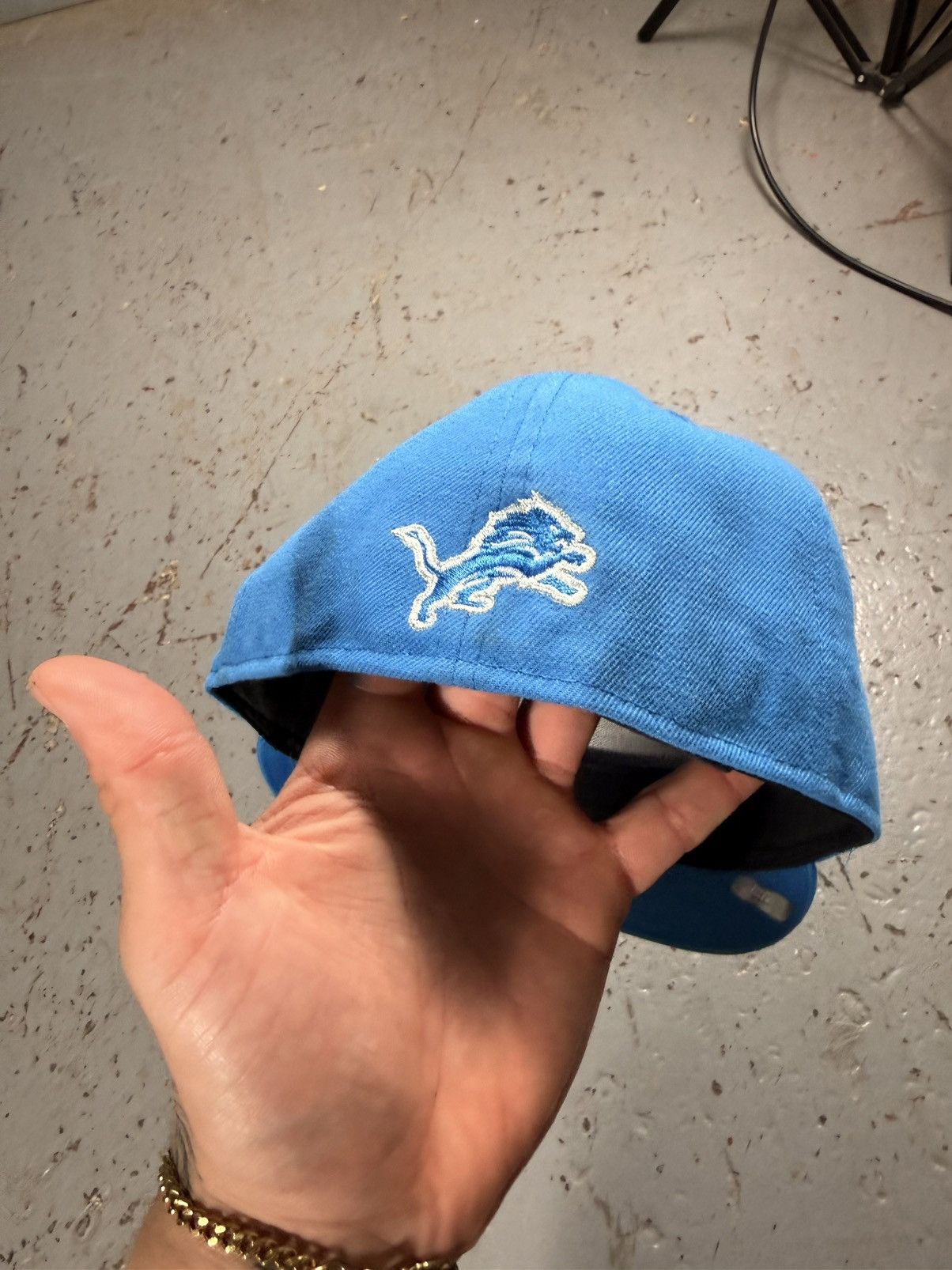 New Era Detroit Lions Blue Fitted Hat Size 7 Size ONE SIZE - 3 Thumbnail