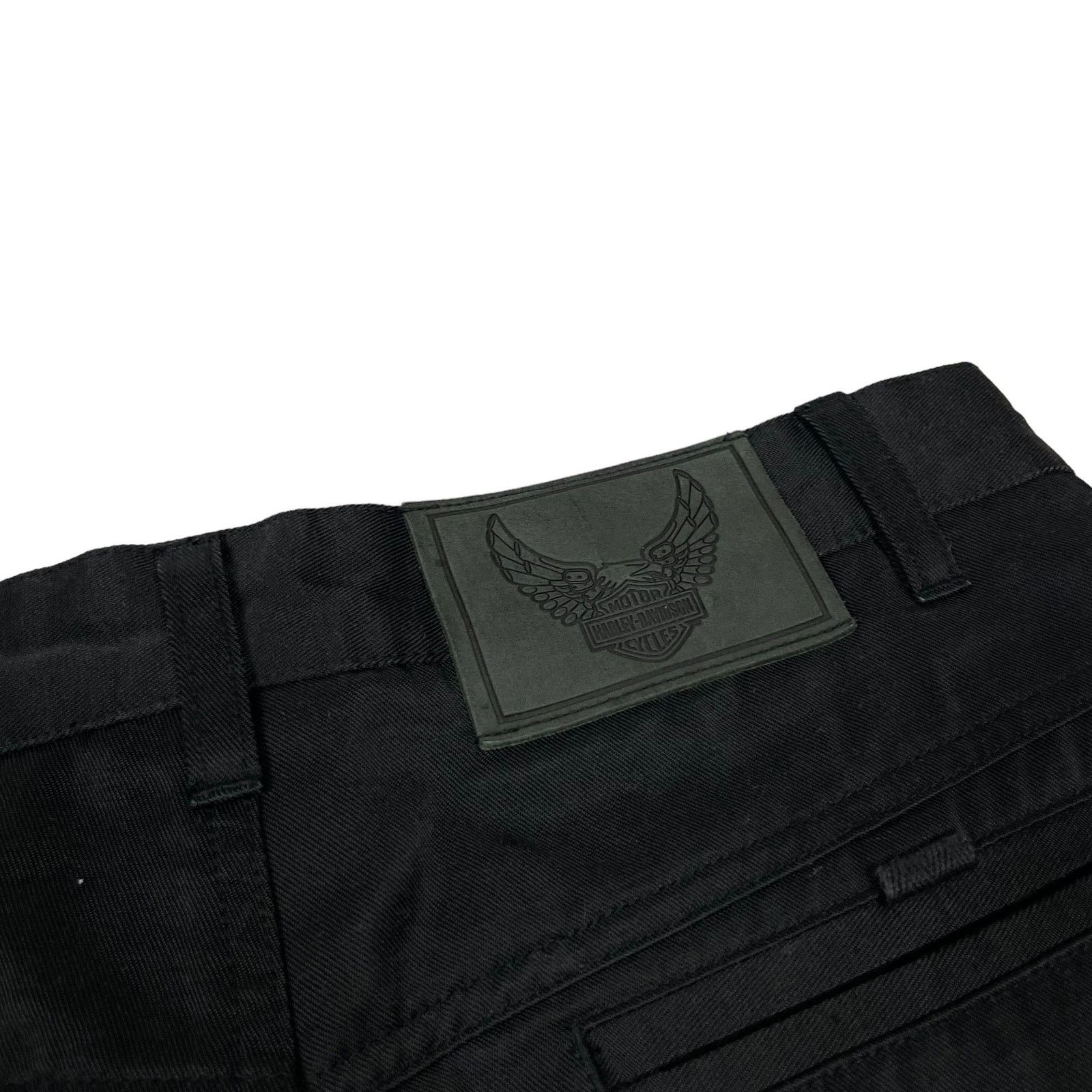 Harley Davidson × Vintage Harley-Davidson Womens Black Cotton Zip Fly Straight Pants 6 Size 28" / US 6 / IT 42 - 6 Thumbnail