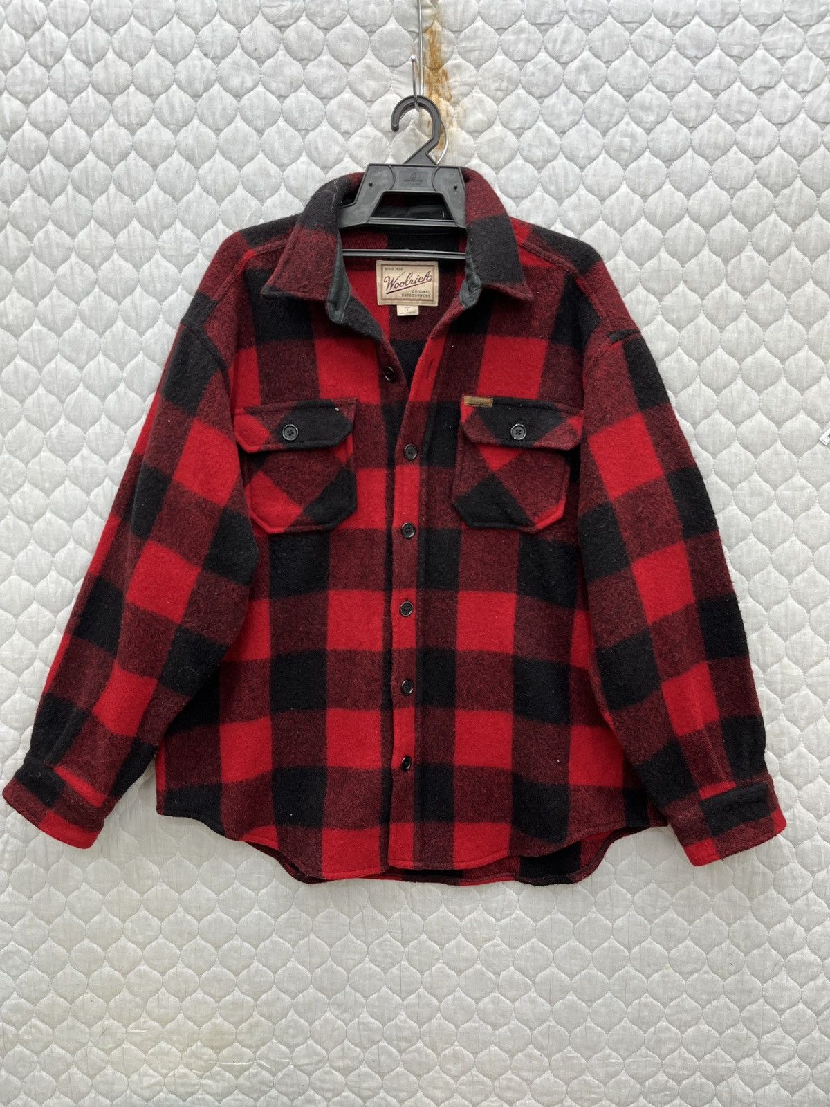image of Vintage x Woolrich John Rich Bros Steals VTG Woolrich Red Tartan Flanel/jacket Shirts (Size Large)