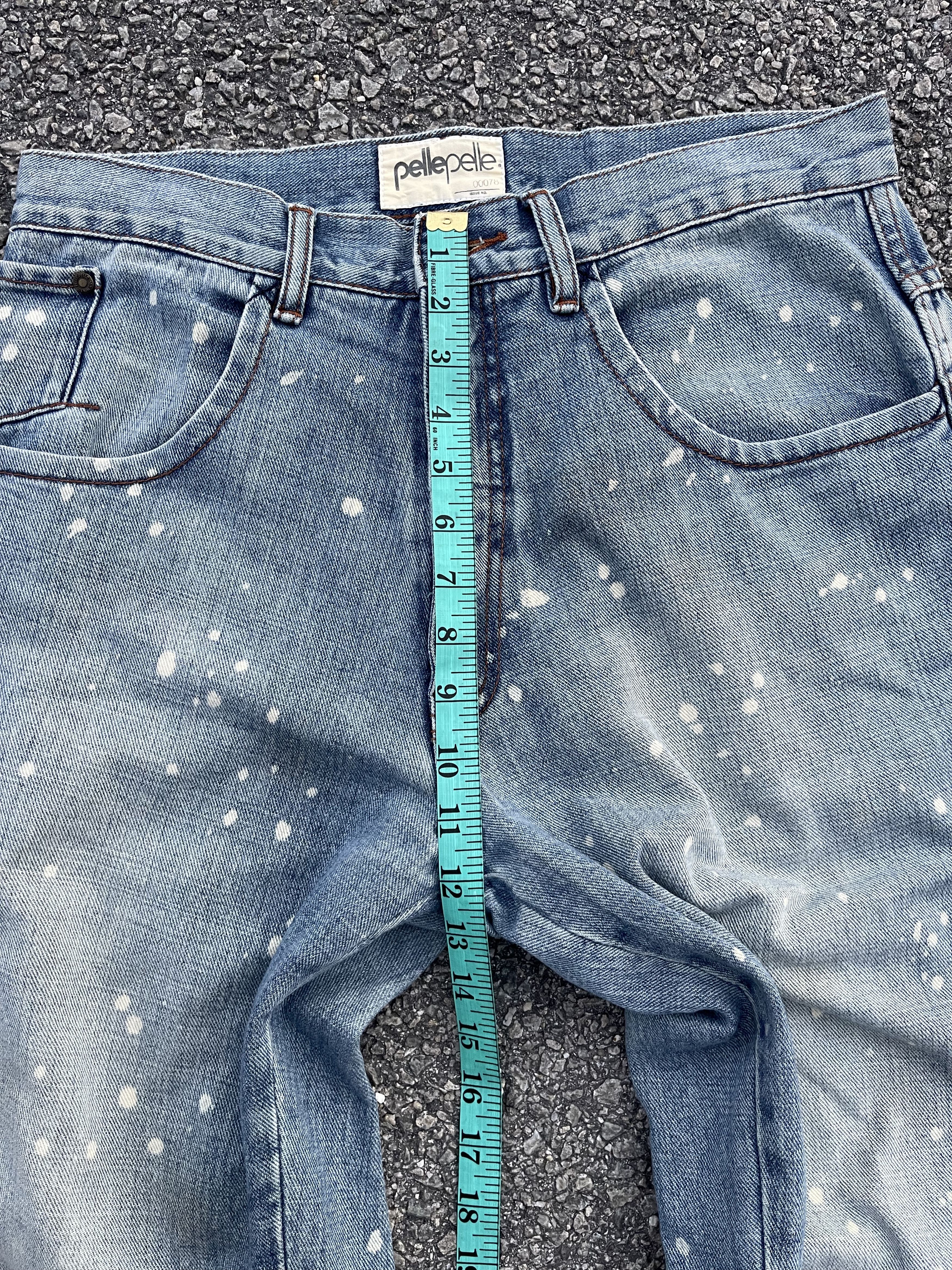 Marc Buchanan Vintage Baggy Wide Leg Pelle Pelle Faded Distressed Size US 33 - 13 Thumbnail