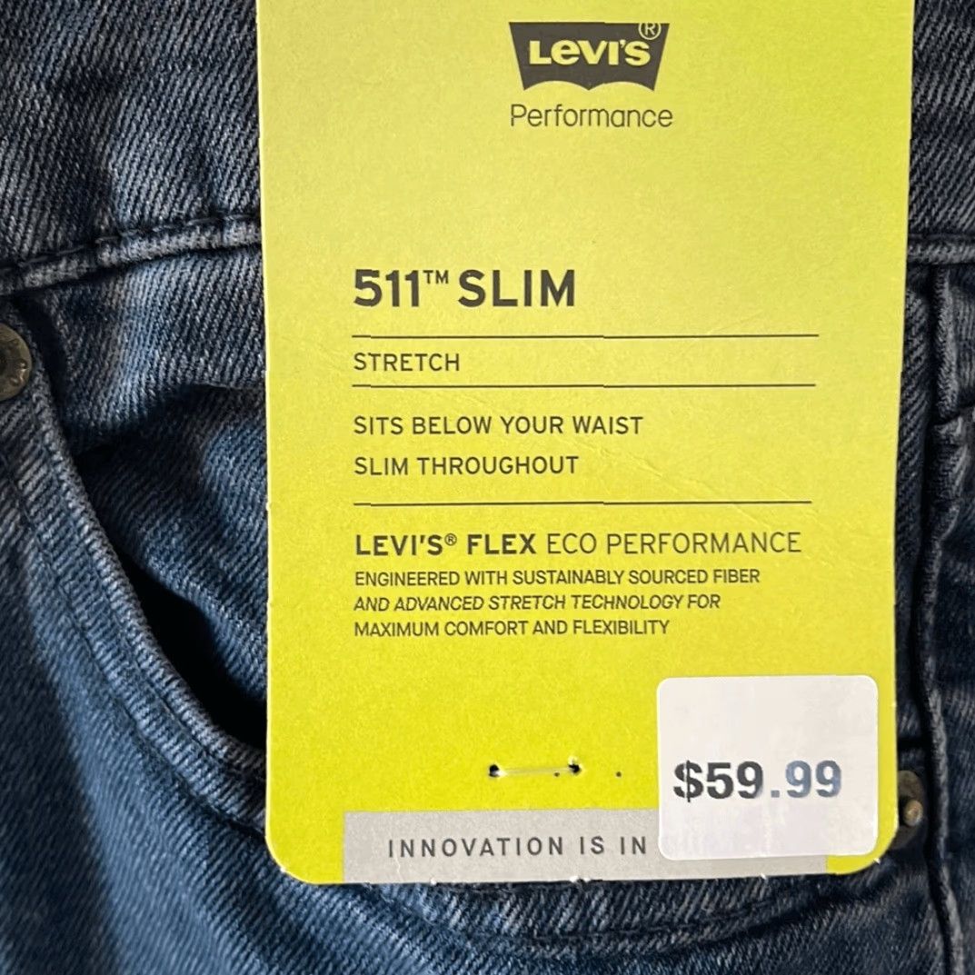 Levi's Levi's 511 Slim Stretch Jeans Men Blue Size 29x30 30x30 Sits Below Waist Slim Shaped Inseam 30 Men’s Jeans Size US 29 - 5 Thumbnail
