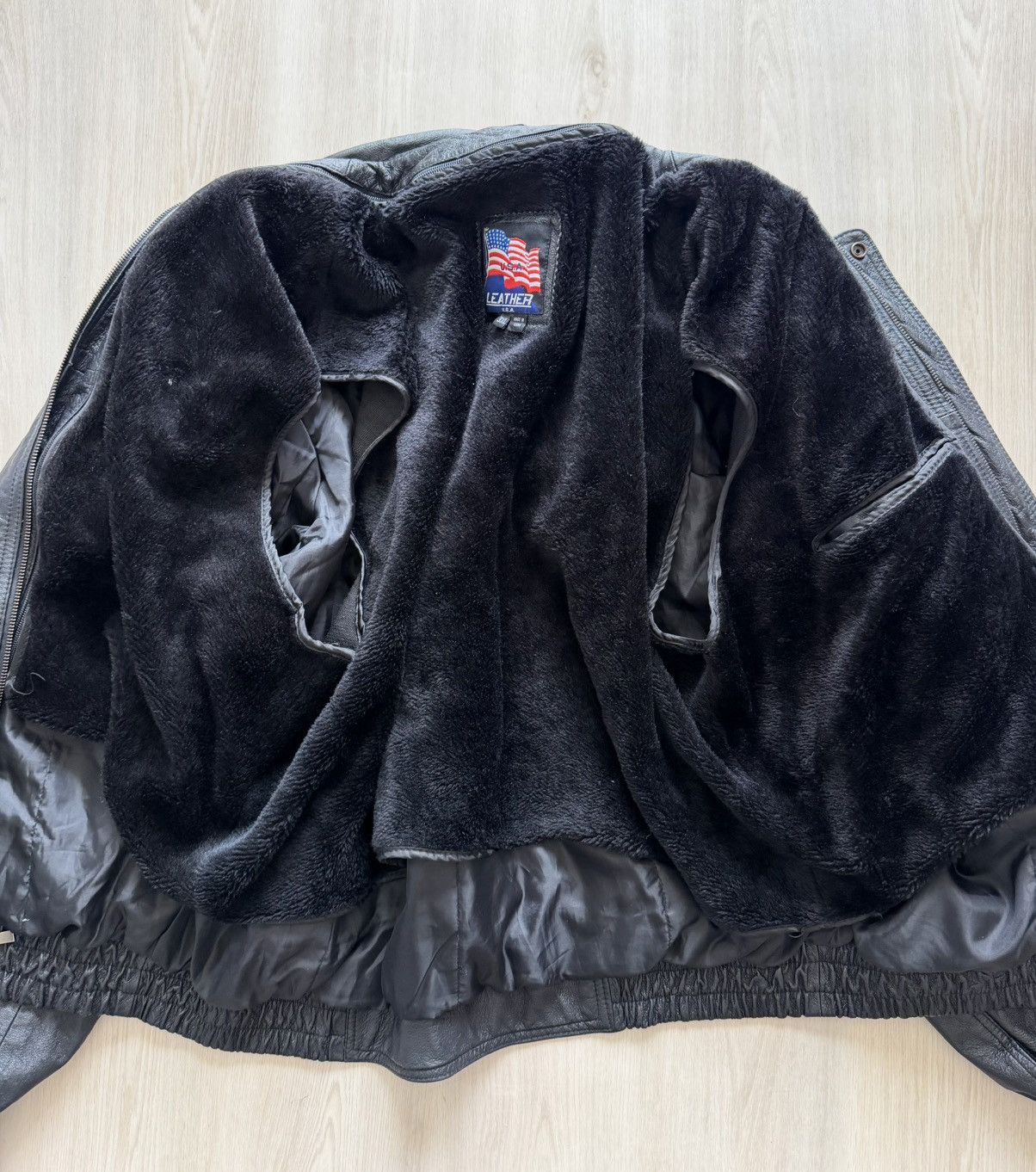 Vintage VTG USA Leather Houston Metro Safety Award Team Genuine 3XL Size US XXL / EU 58 / 5 - 8 Thumbnail