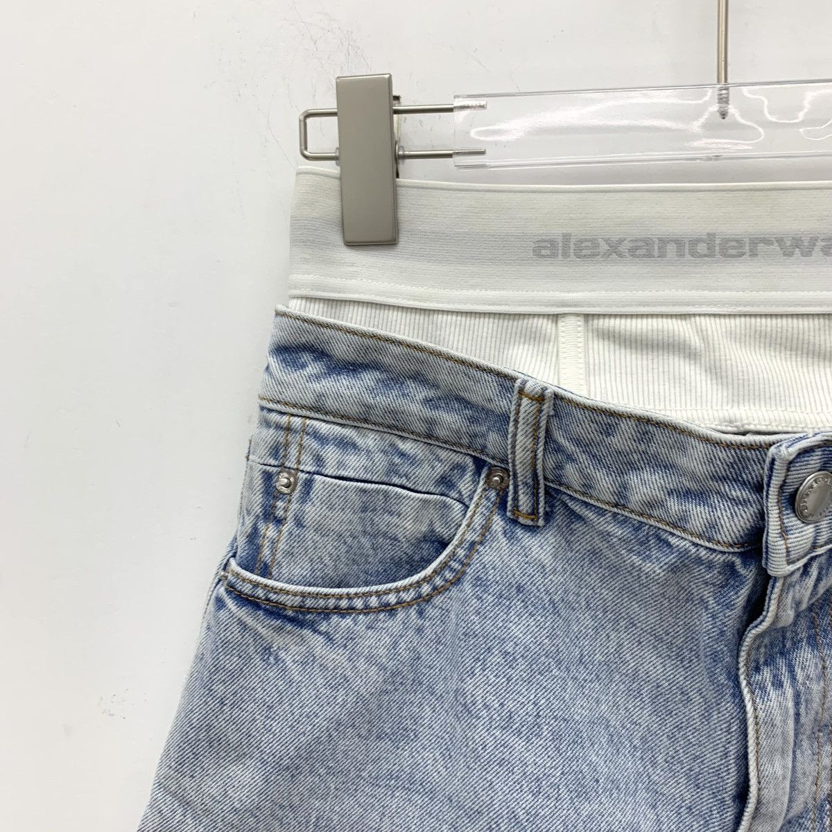 Alexander Wang Alexander Wang Light Blue Washed Cotton Casual Denim Shorts Size 26" / US 2 / IT 38 - 3 Thumbnail