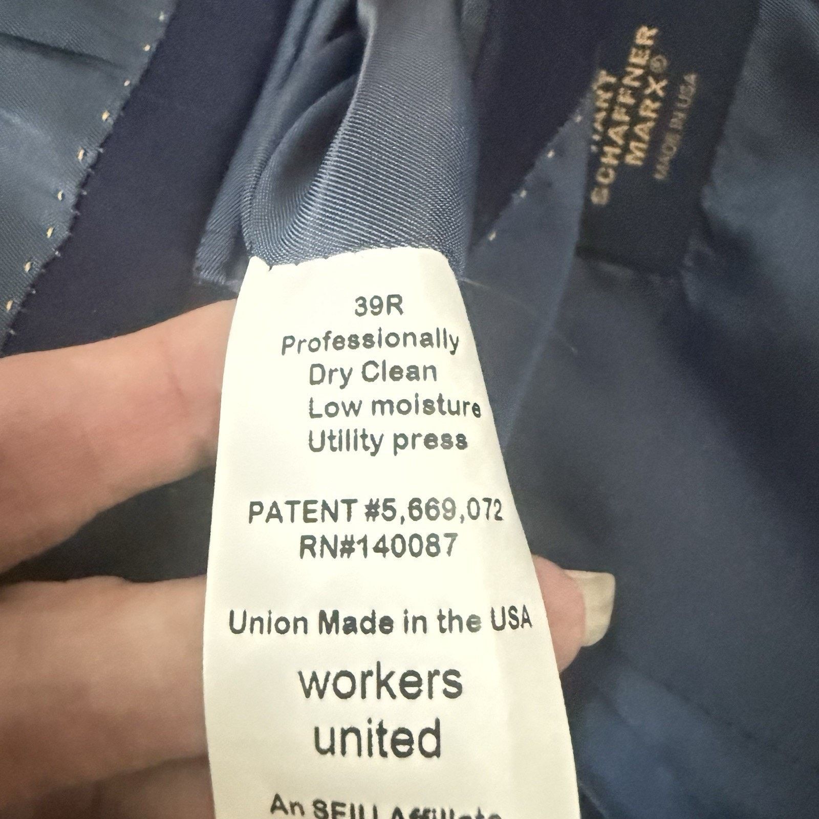 Hart Schaffner Marx Hart Schaffner Marx Suit Wool Blend Window Pane Union USA Size 38R - 6 Thumbnail
