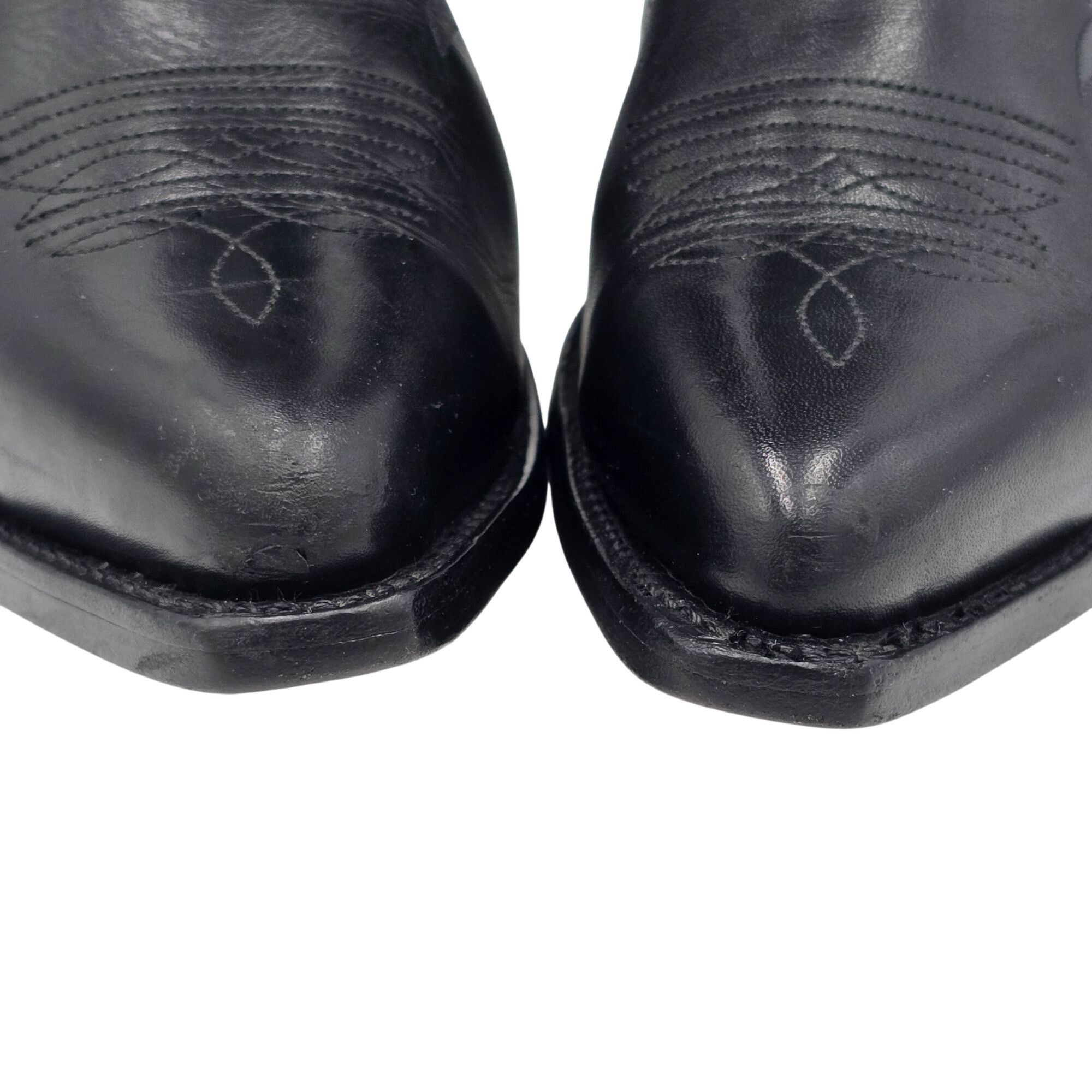 Boulet Boulet Mens Size 9.5EE Wide Black Silver Leather Cowboy West Size US 9.5 / EU 42-43 - 13 Thumbnail