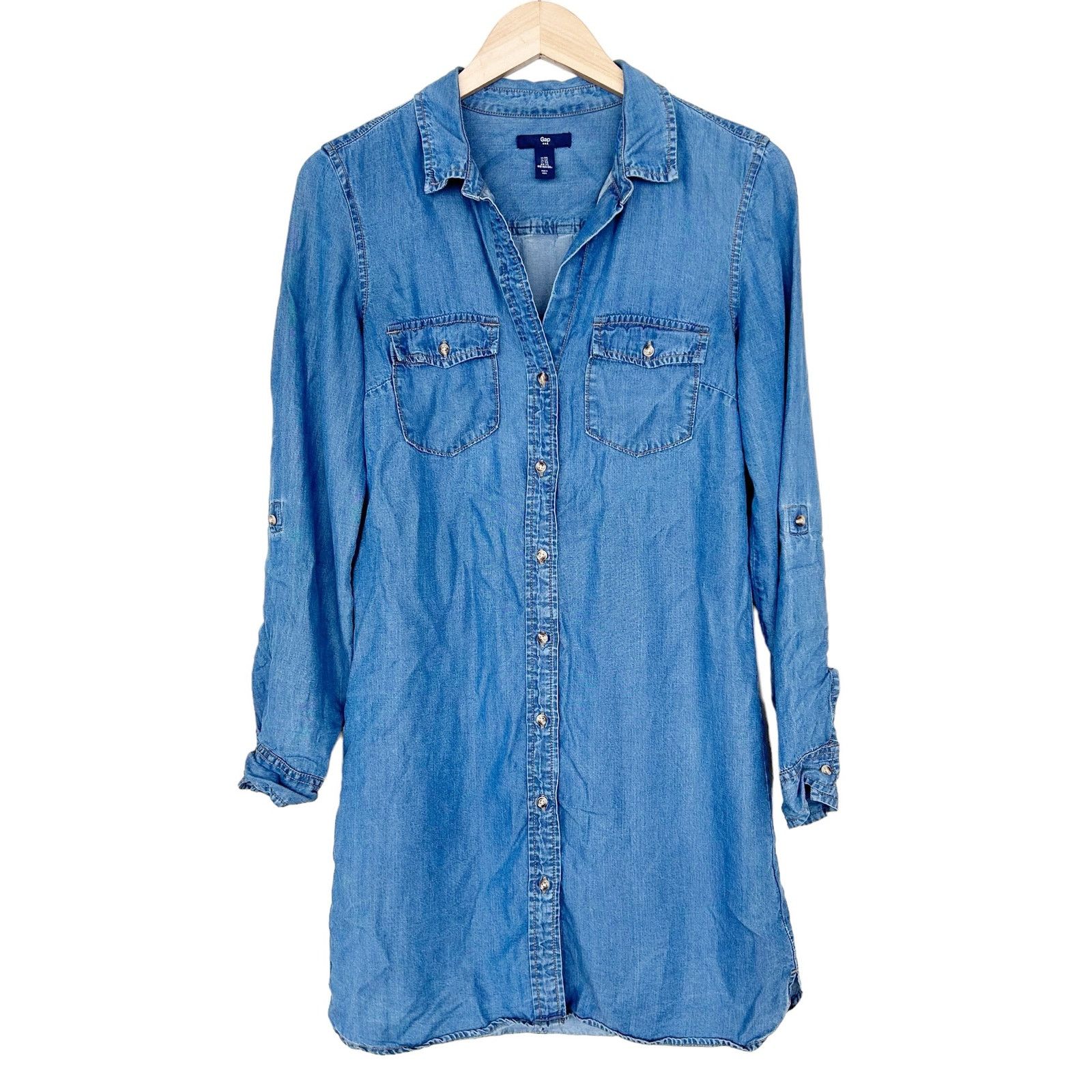 Gap Gap Chambray Button Front Shirt Dress Sz XS Size XS / US 0-2 / IT 36-38 - 1 Thumbnail