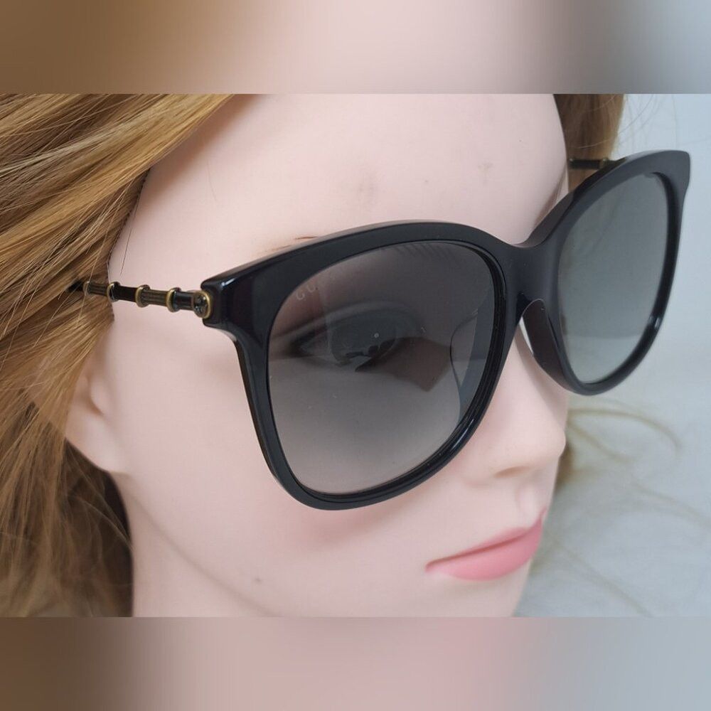 Gucci Gucci Sunglasses GG0655SA 001 Black Gold Grey Full Rim Squa Size ONE SIZE - 6 Thumbnail