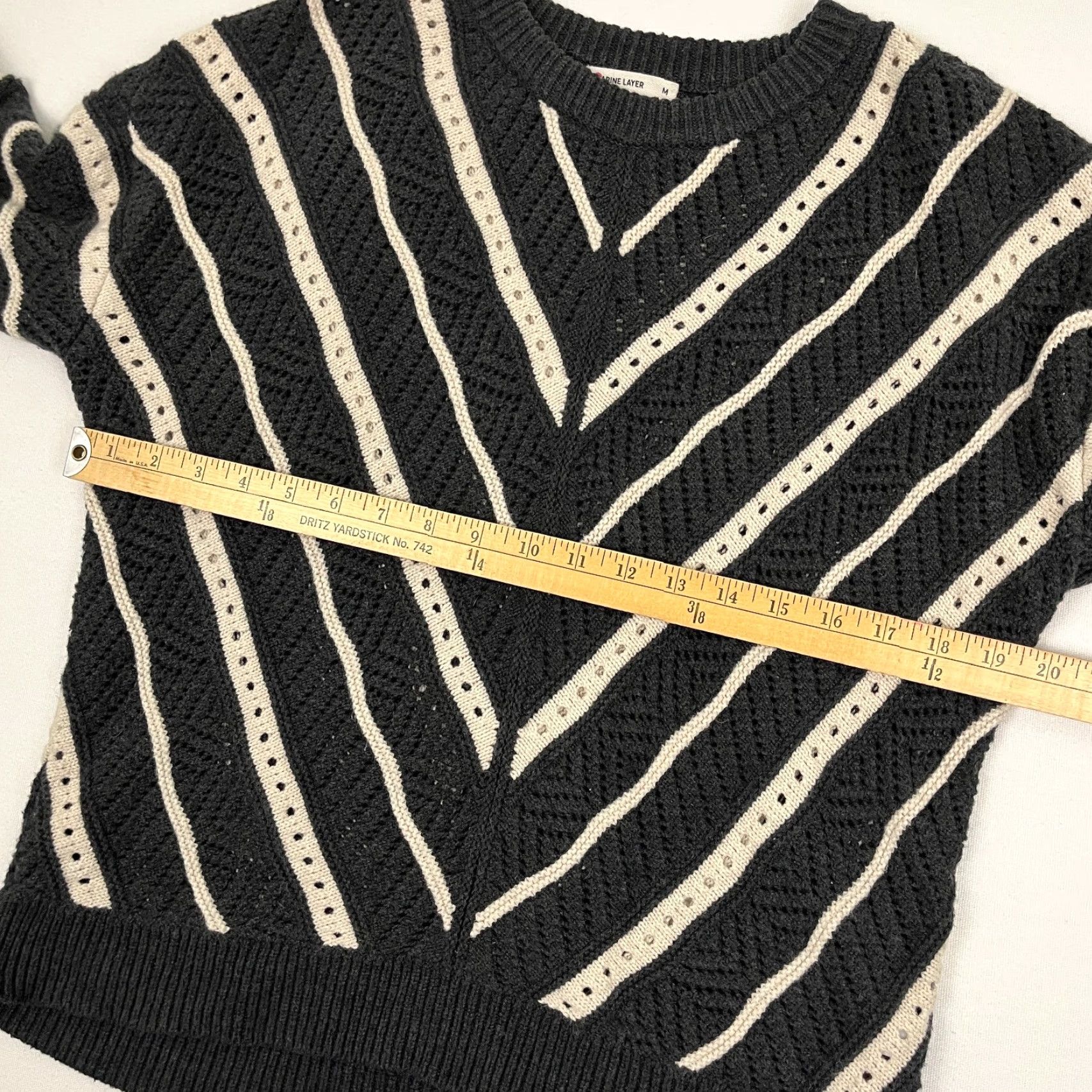 Marine Layer Marine Layer Brooke Sweater Womens Medium Stripe Textured Knit Wool Blend Beachy Size M / US 6-8 / IT 42-44 - 4 Thumbnail