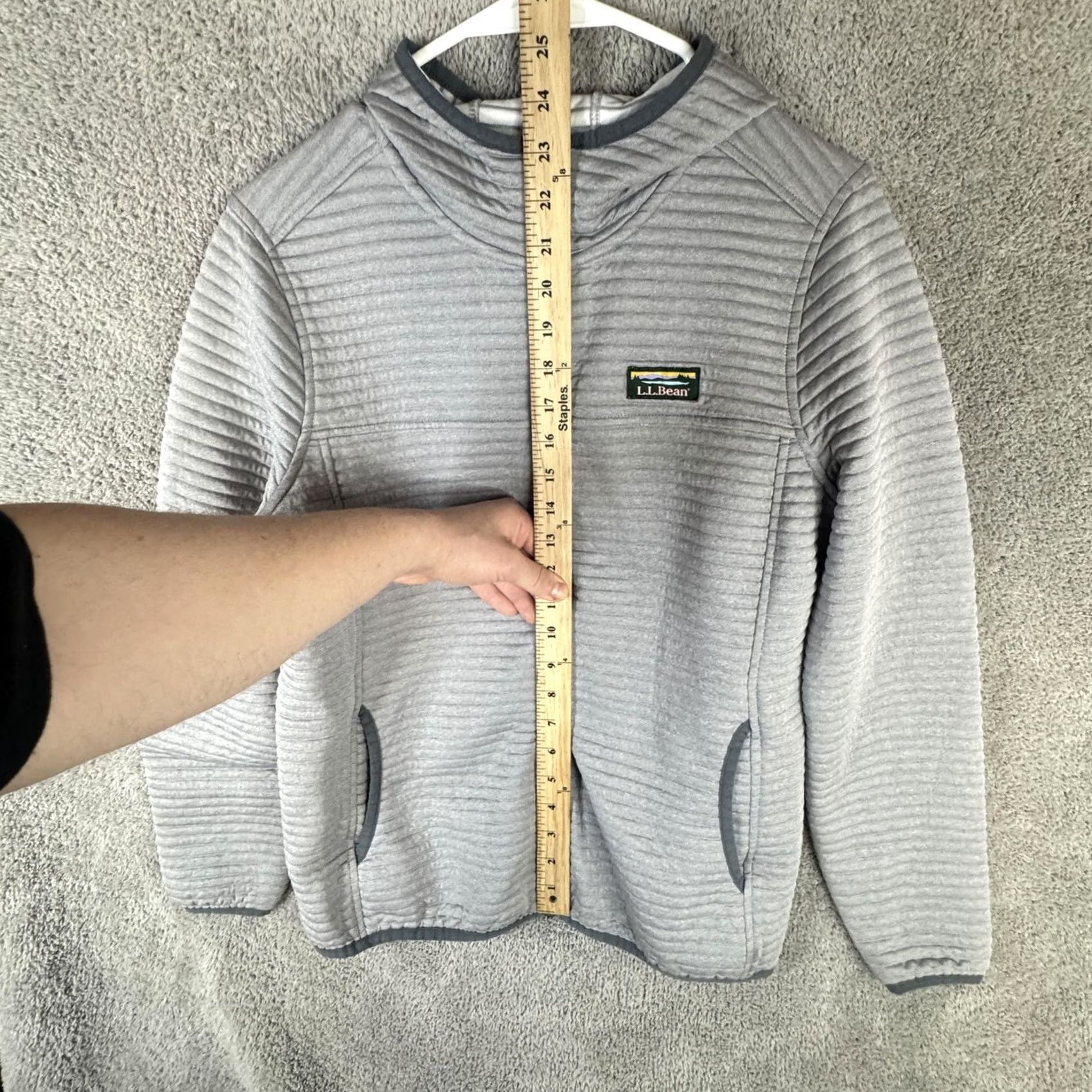 Vintage L.L.Bean Fleece Jacket Mens M Gray Hooded Quilted Full Zip Outdoor Jacket Size US M / EU 48-50 / 2 - 7 Thumbnail