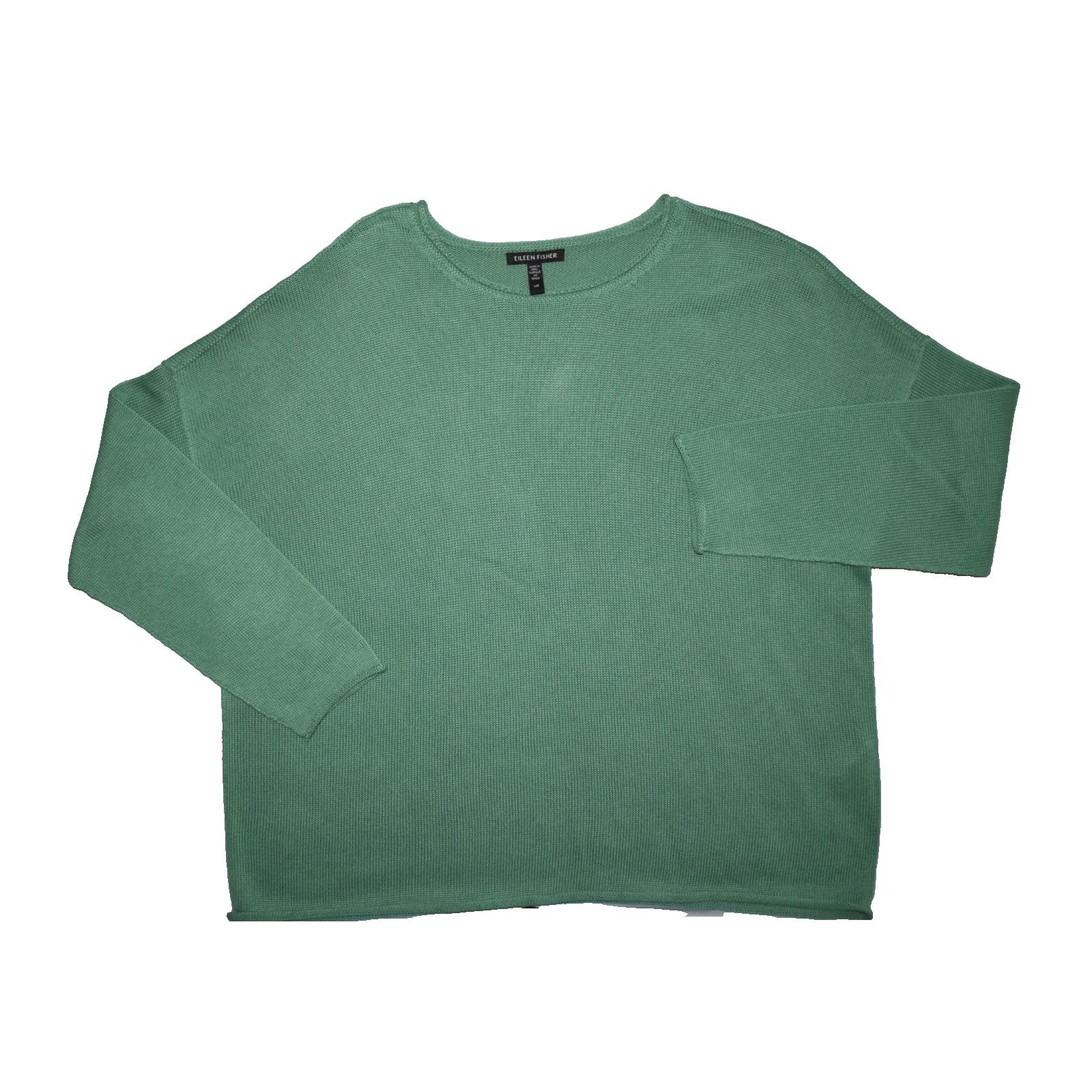 Eileen Fisher NEW EILEEN FISHER Green Org Cotton Boxy Pullover Sweater L Size L / US 10 / IT 46 - 4 Thumbnail