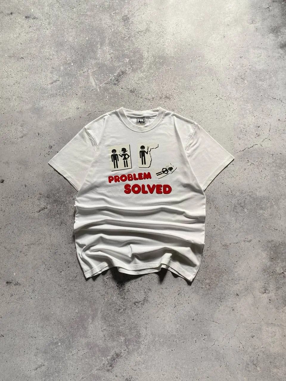 Vintage CRAZY Y2K PROBLEM SOLVED HUMOR VINTAGE T SHIRT Size US M / EU 48-50 / 2 - 1 Thumbnail