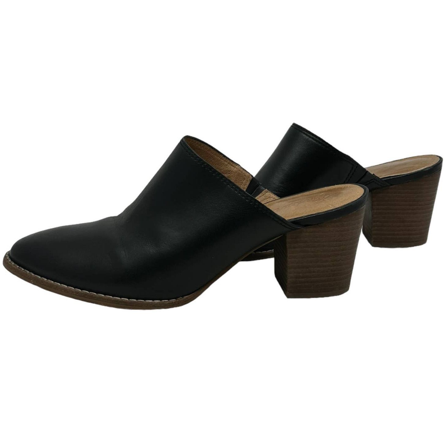 Madewell Madewell black leather block heels mule shoes size 9 Size US 9 / IT 39 - 1 Thumbnail