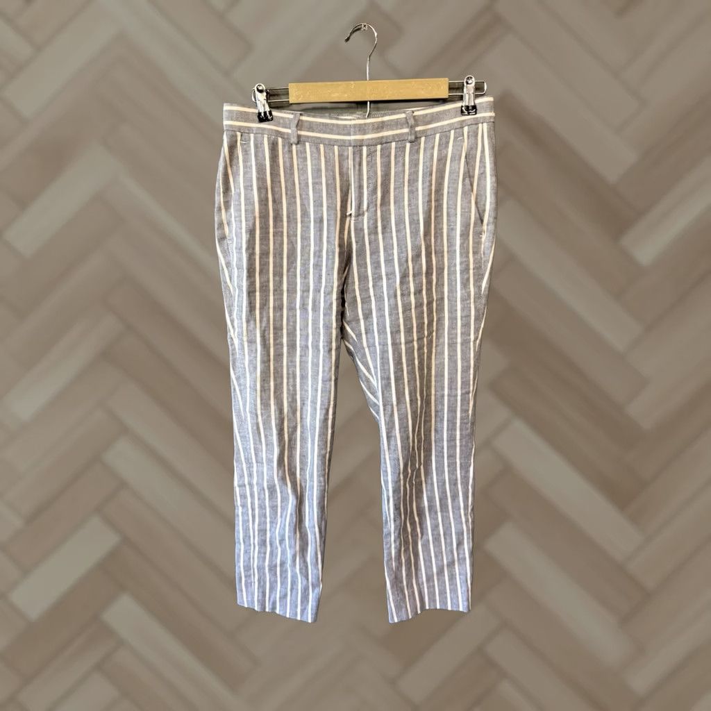 Banana Republic Banana Republic Avery Chino Pants Womens Size 2 Reg Blue Striped Cropped Size 26" / US 2 / IT 38 - 1 Thumbnail