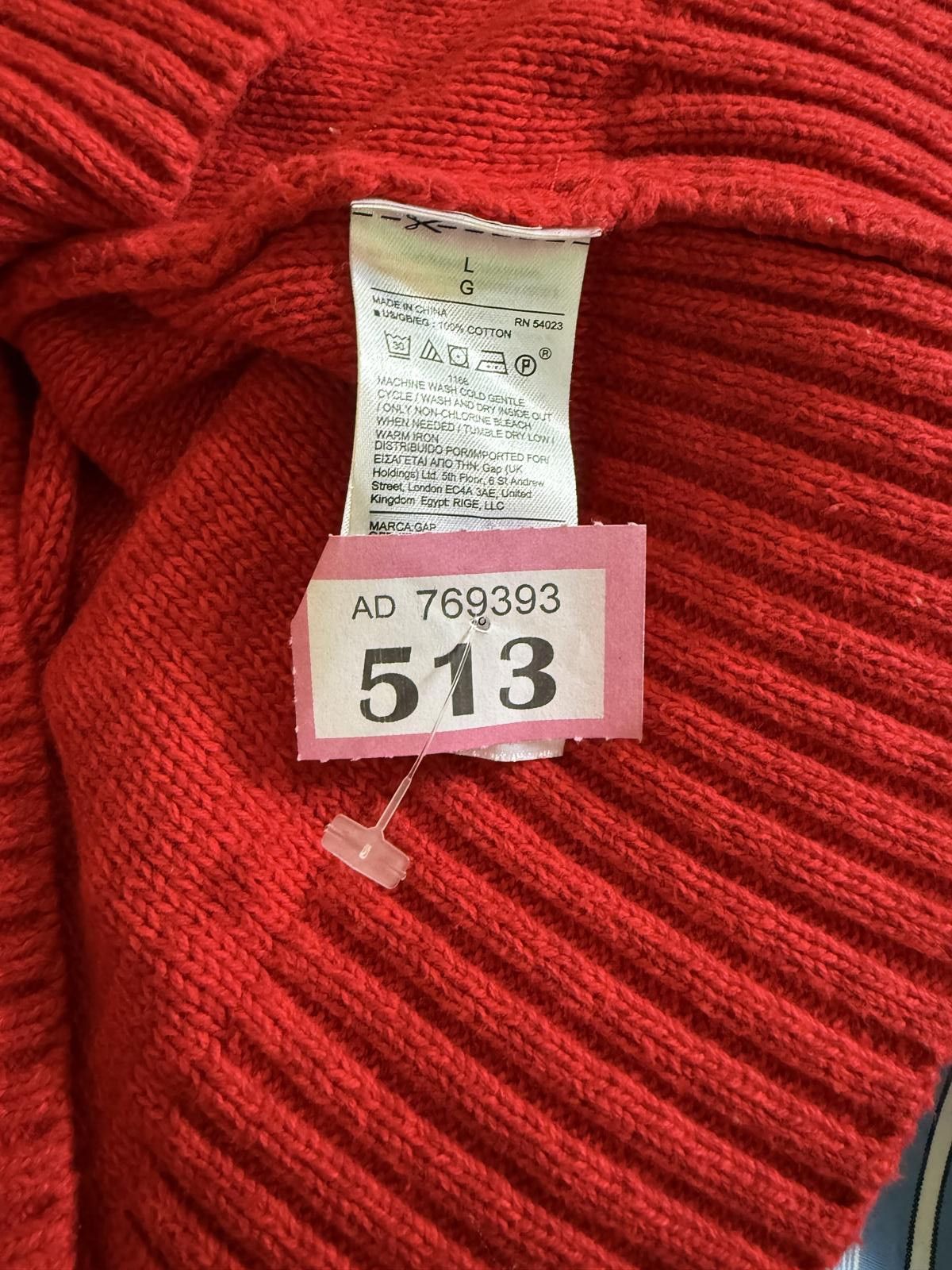 Designer Cozy Red Cable Knit Sweater - Size L Size L / US 10 / IT 46 - 2 Thumbnail