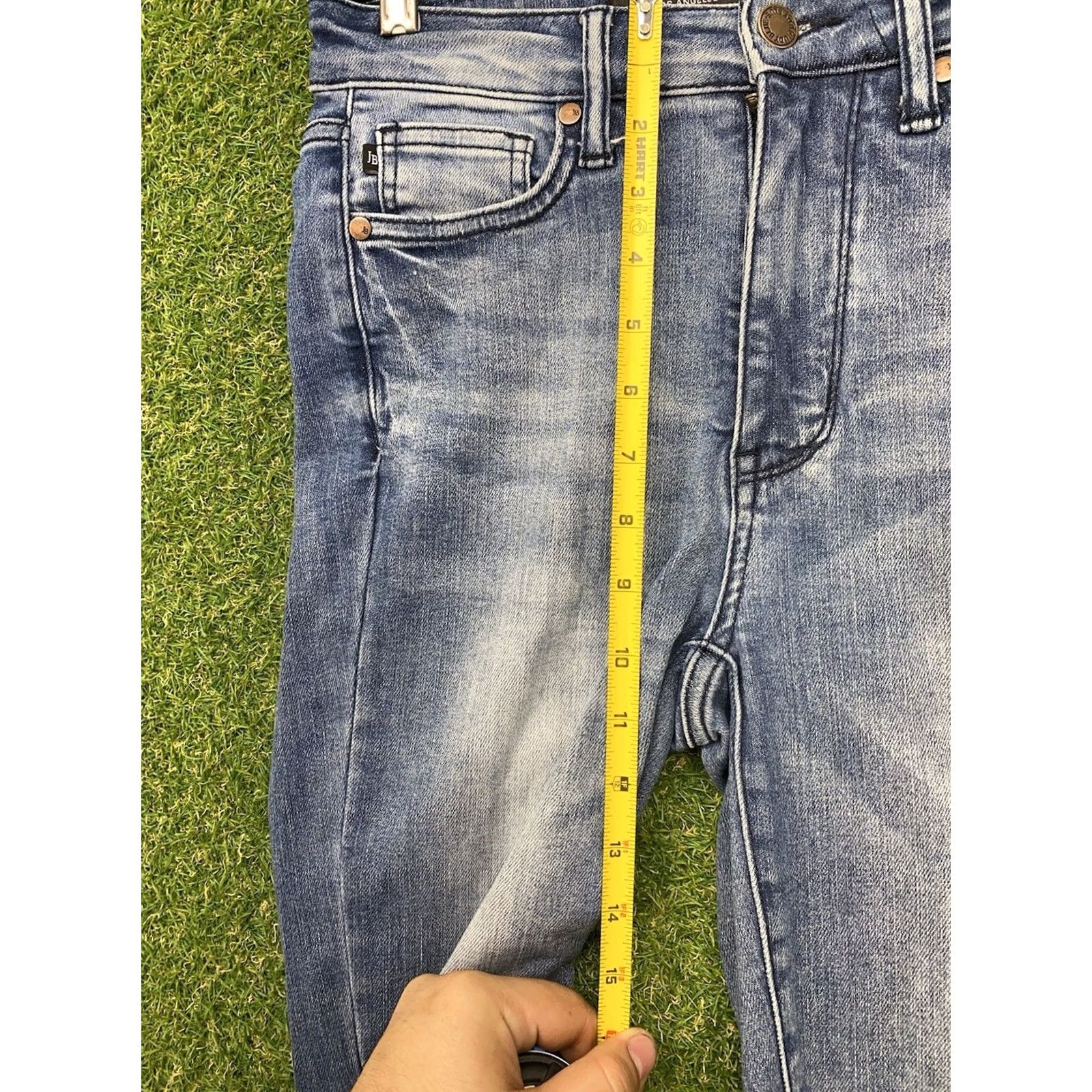 Vintage Judy Blue Jeans Womens 1/25 Mid Rise Skinny Medium Wash Whiskered Slimming 25x25 Blue Denim High-Rise? No, keep strict original words. Size 25" / US 0 / IT 36 - 7 Thumbnail