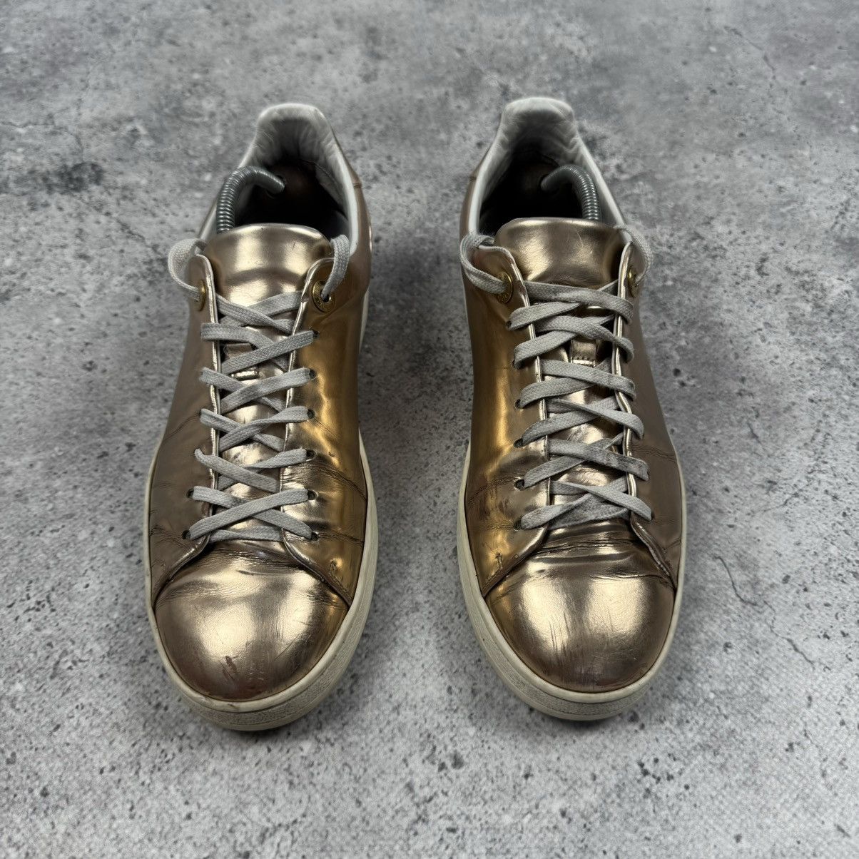 Louis Vuitton Louis Vuitton Gold Leather Frontrow Low Top Sneakers Size US 9 / IT 39 - 5 Thumbnail