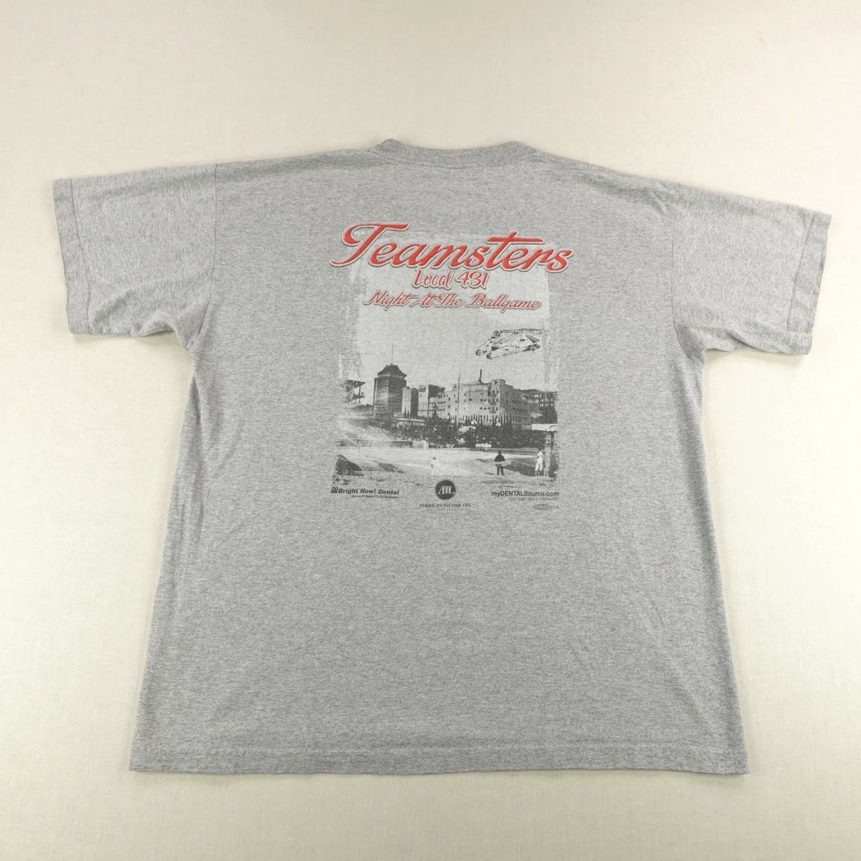 Vintage VINTAGE Teamsters Union Shirt Mens 2XL Gray Bayside Local 431 Millenium Falcon Work Shirt Size US XXL / EU 58 / 5 - 5 Thumbnail