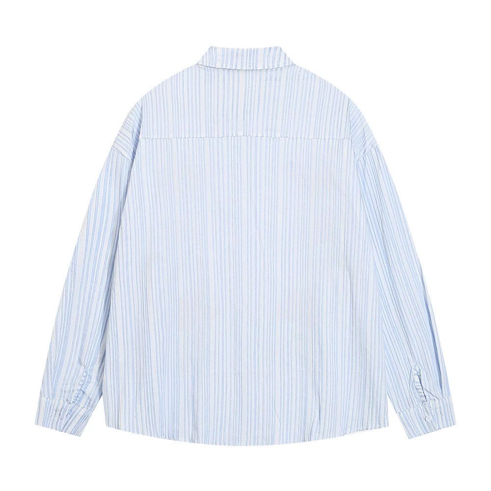 Vintage Men's hip-hop flower embroidery striped long-sleeved shirt Size US M / EU 48-50 / 2 - 2 Thumbnail