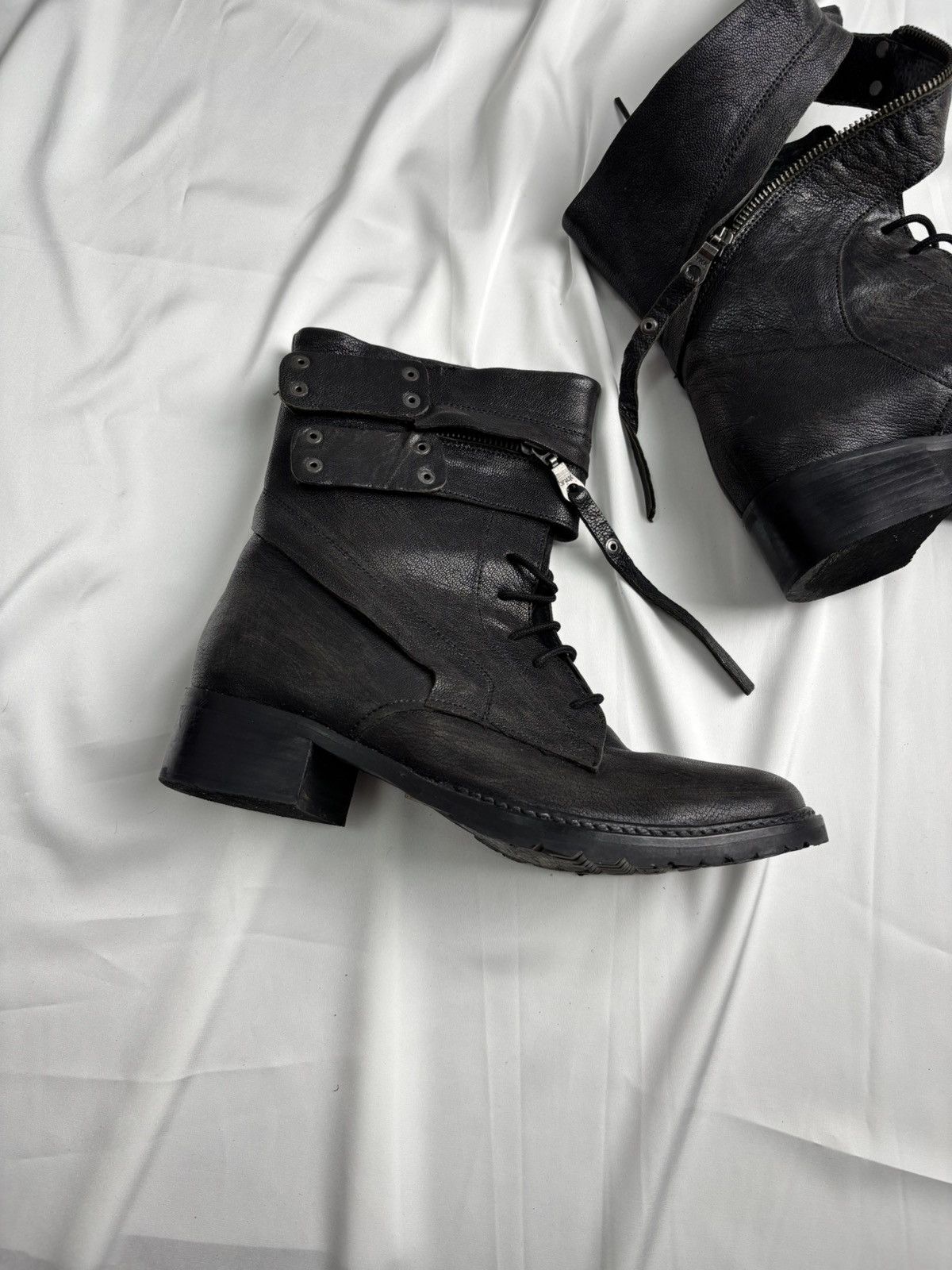Other Leather belted asymmetrical zip boots Size US 8 / IT 38 - 7 Thumbnail