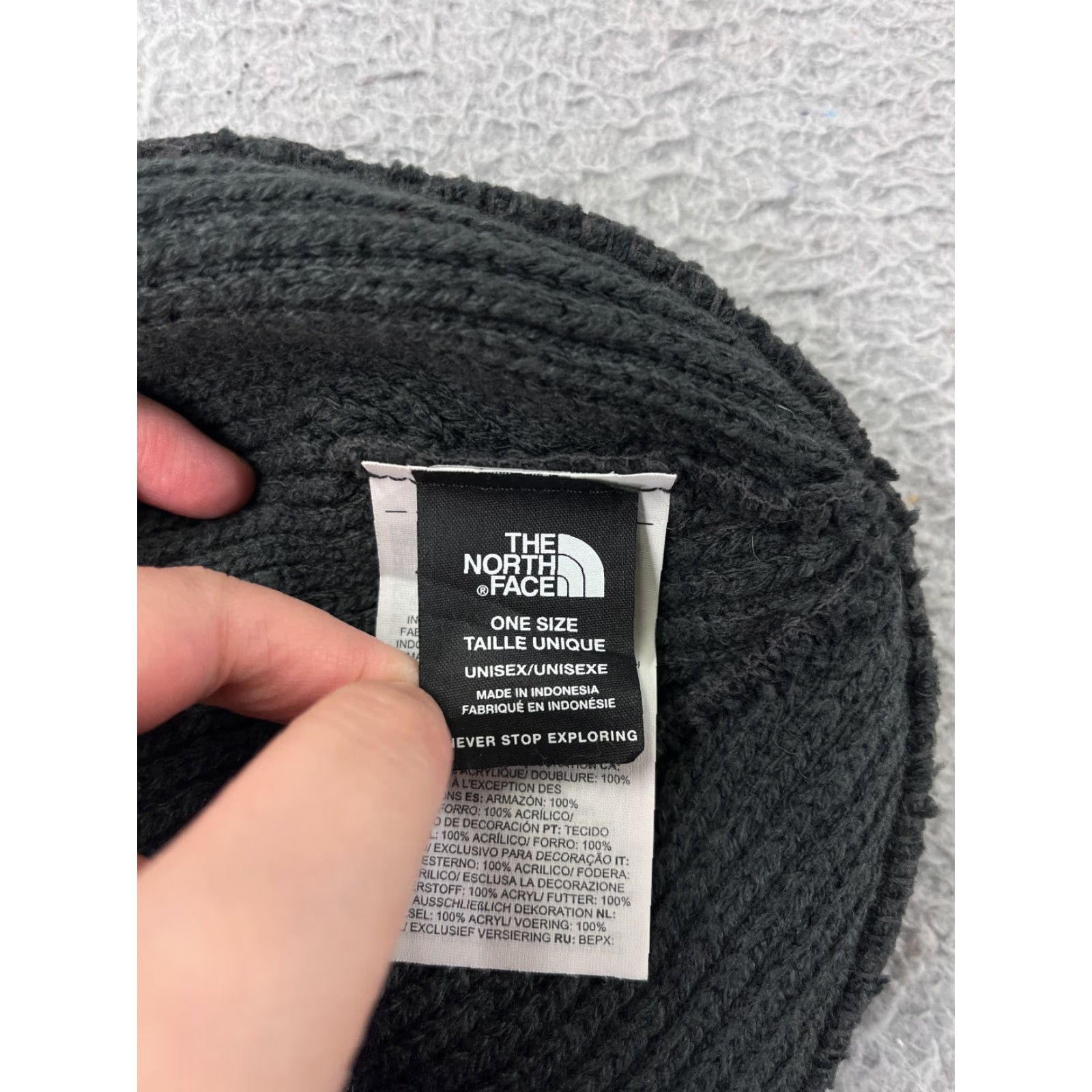 The North Face The North Face Beanie Adult One Size Gray Knit Acrylic Ski Snow Symplr Size ONE SIZE - 6 Thumbnail