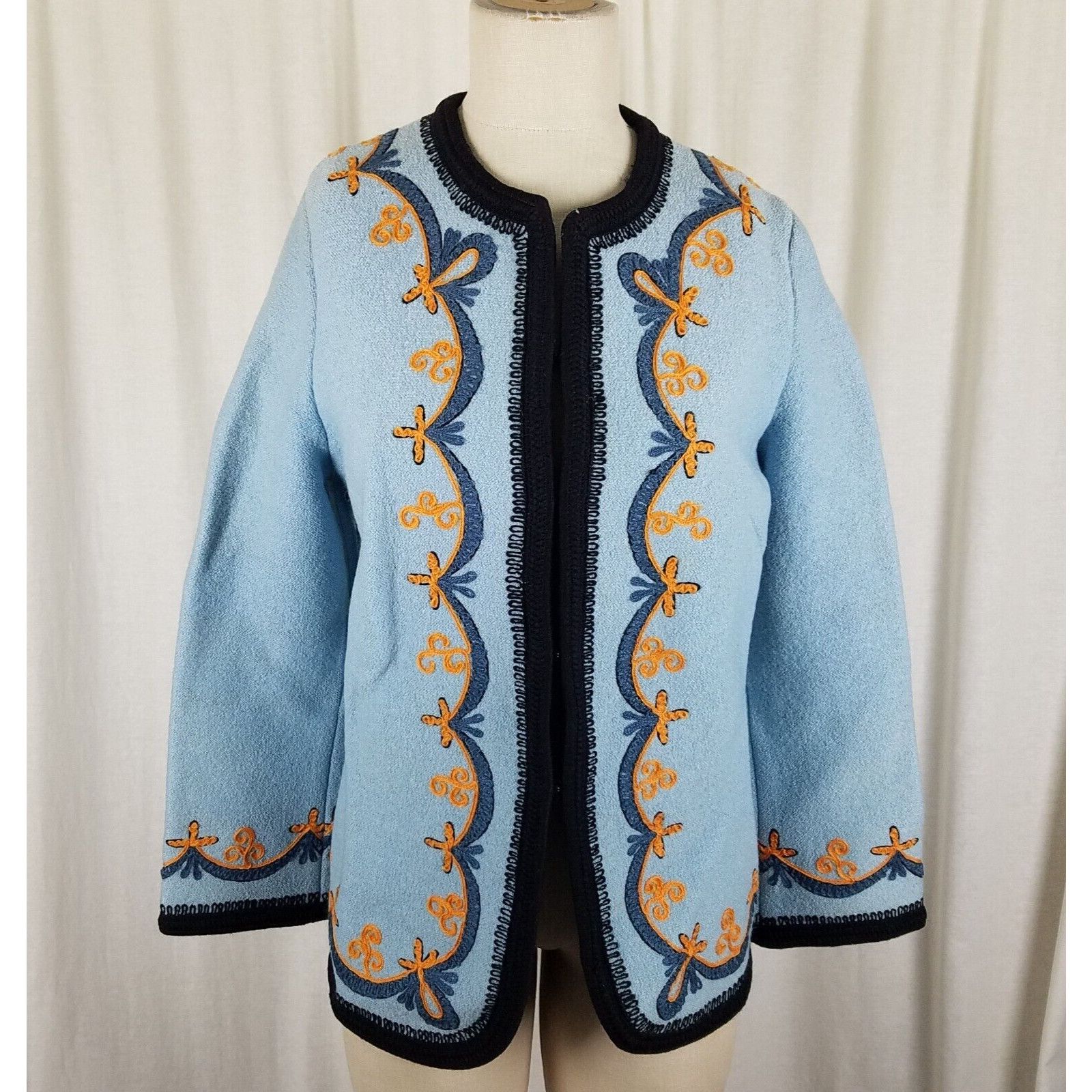 Vintage Vg Austria Boiled Weighted Wool Sweater Jacket Blazer Wmns L Size L / US 10 / IT 46 - 1 Thumbnail