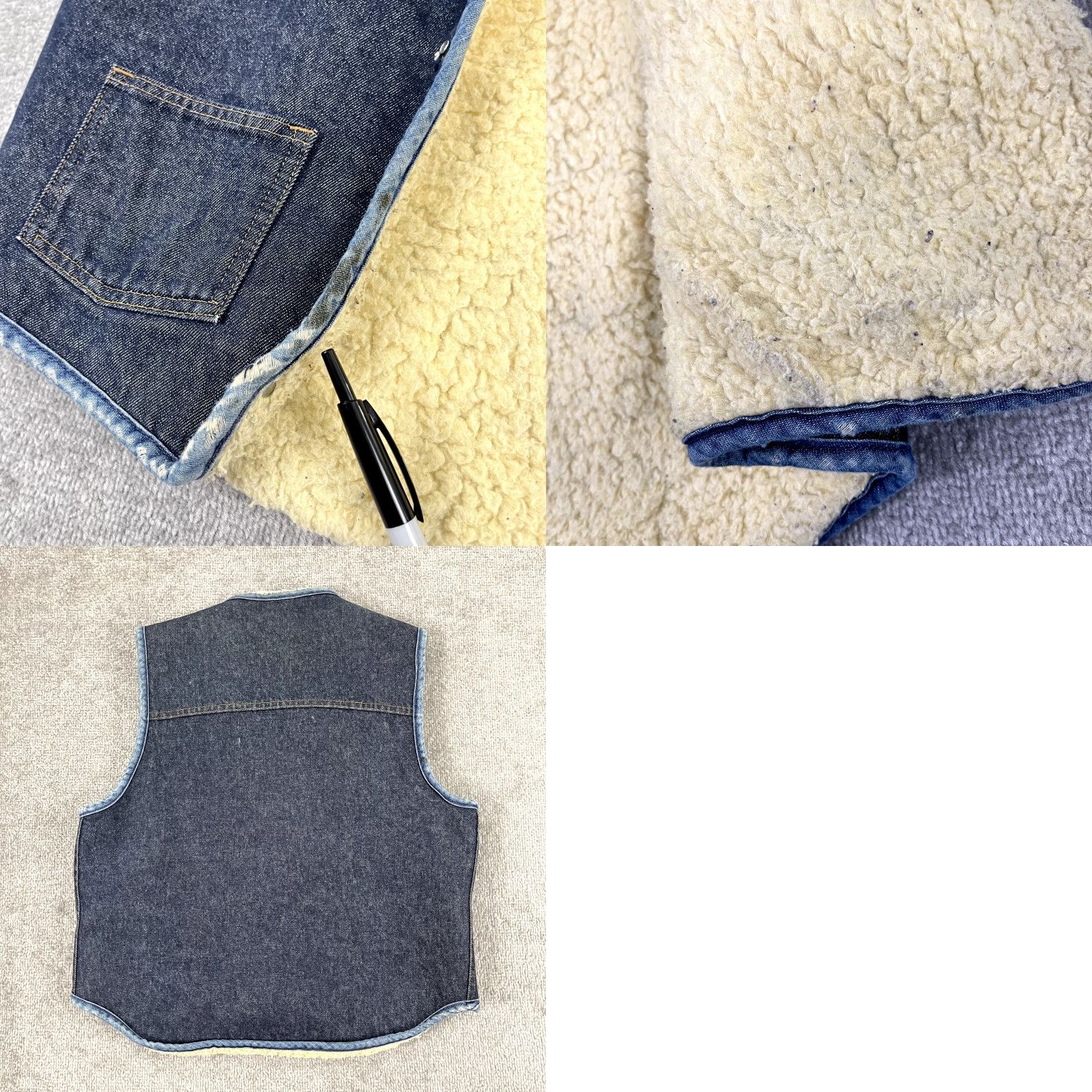 Carhartt VINTAGE Carhartt Vest Adult Large Blue Denim Sherpa Snap Distressed Western 90s Size US L / EU 52-54 / 3 - 8 Thumbnail
