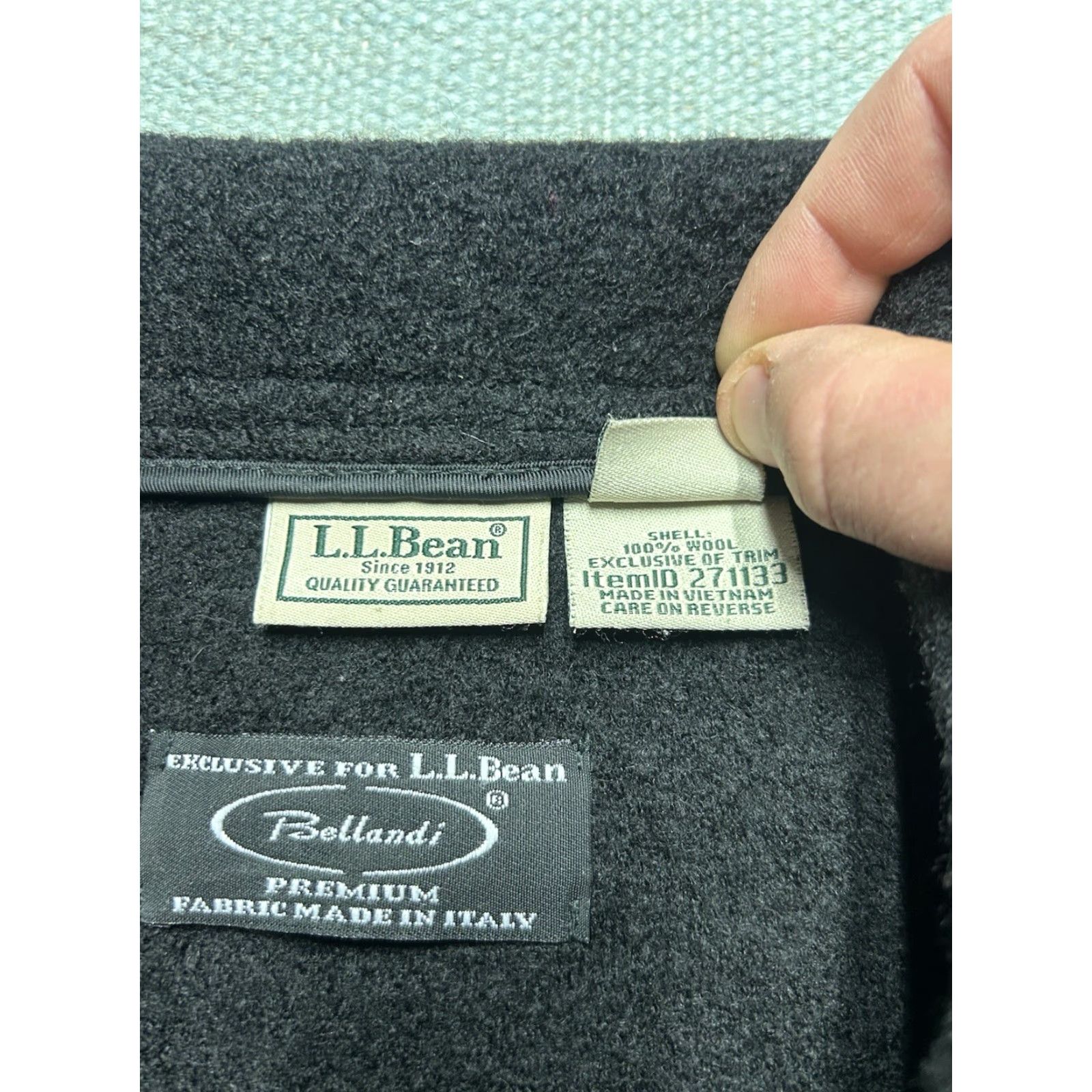 Vintage VINTAGE LL Bean Wool Coat Woman’s Petite Medium Black Mid Length Bellandi Italy Jacket, Pea Coat, 100% Wool, Mid-Length, Women, Petite, Black, M Size M / US 6-8 / IT 42-44 - 6 Thumbnail
