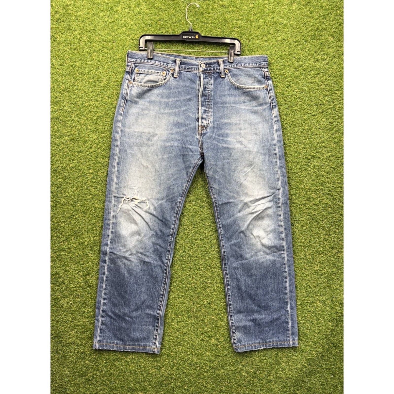 Levi's Levi's 562 Jeans Cargo 36x30 Blue Distressed Cowboy Loose Fit Comfort Men's Size US 36 / EU 52 - 2 Thumbnail