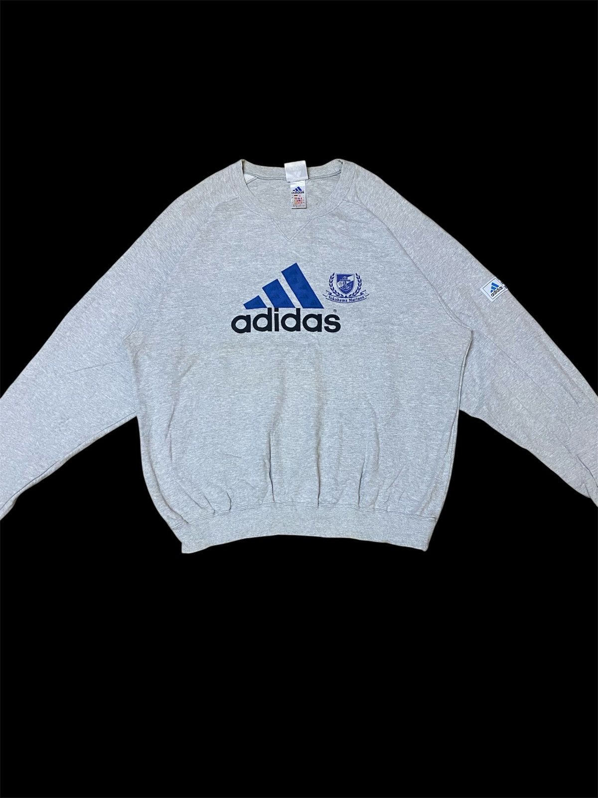 Adidas Vintage 90s Adidas Big Logo Yokohama Marinos Sweatshirt Size US M / EU 48-50 / 2 - 1 Thumbnail