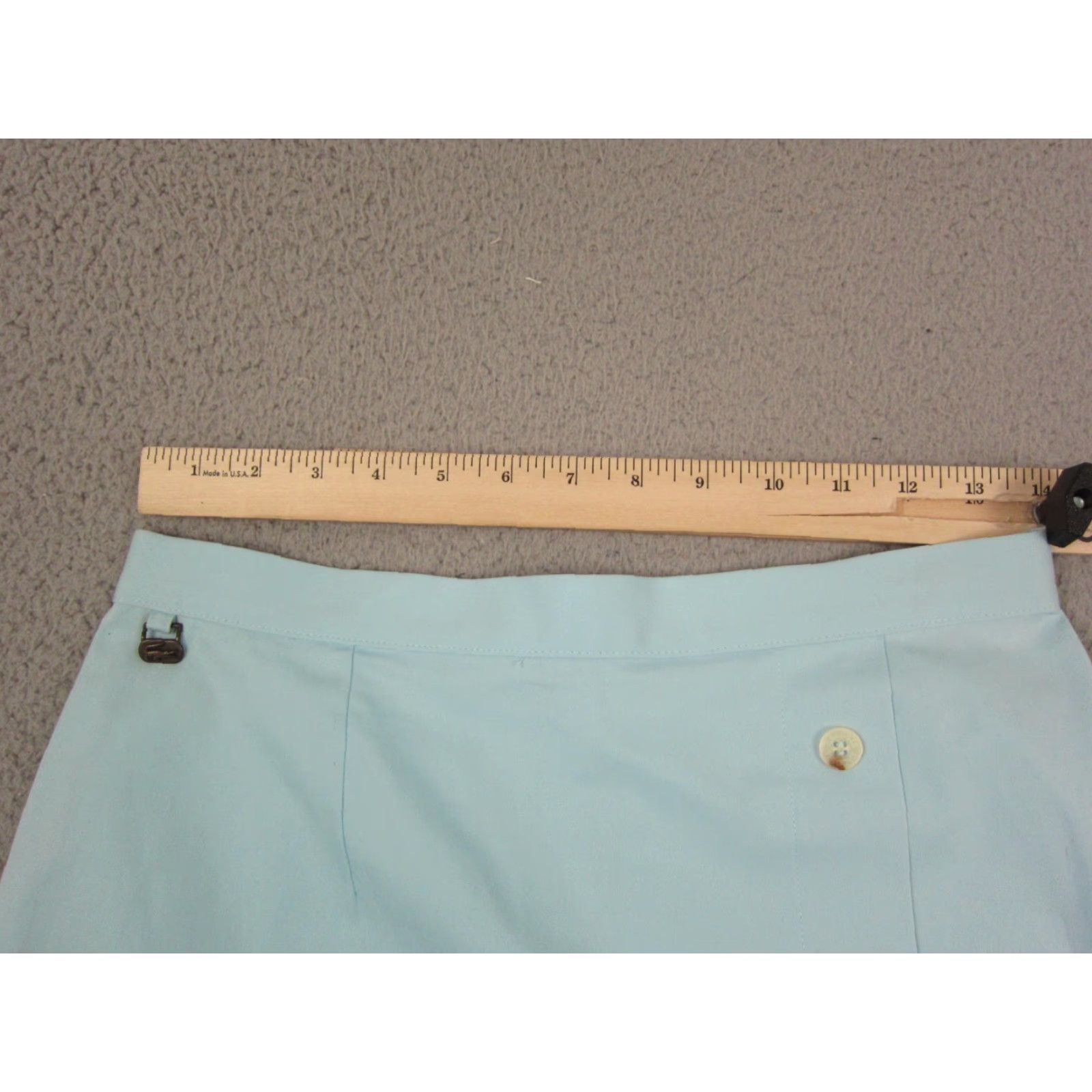 Lacoste VINTAGE Lacoste Skirt Womens Size 8 Blue A-Line 90s City Casual Buttons Logo Zip Mid Rise Short - Womens Skirt Size 30" / US 8 / IT 44 - 6 Thumbnail