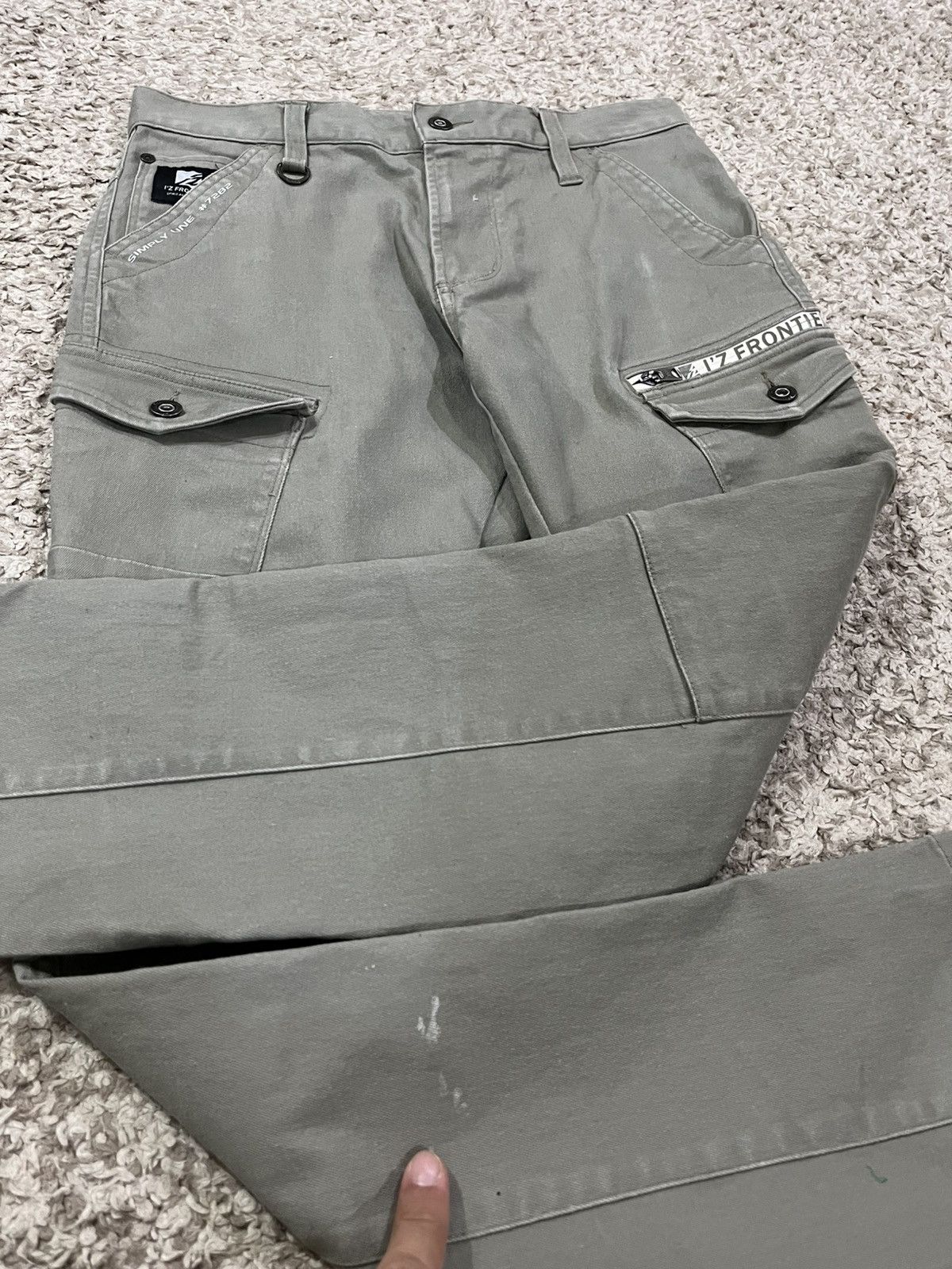 Japanese Brand Iz Frontier Skinny Punk Gorpcore Cargo Jeans Size US 31 - 7 Thumbnail