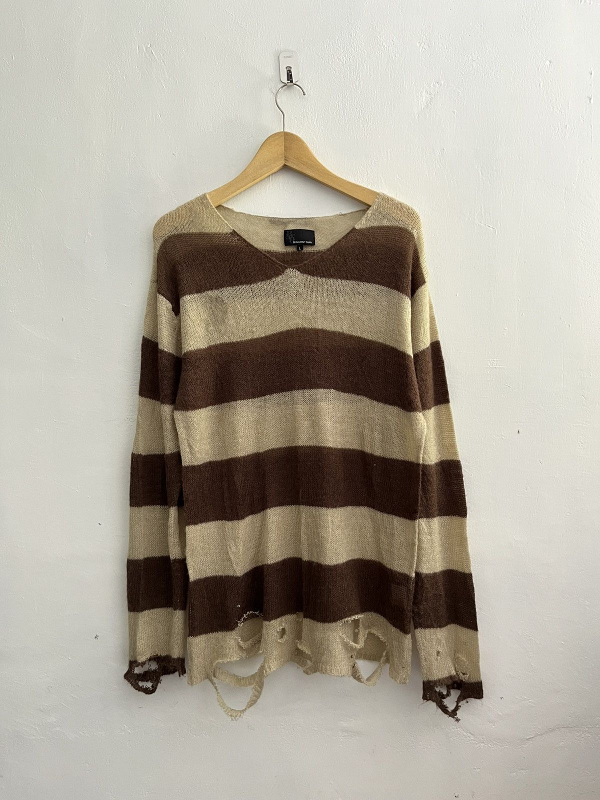 Hysteric Glamour 2000s Beaumont Car striped destroyed fishnet Size US L / EU 52-54 / 3 - 1 Thumbnail
