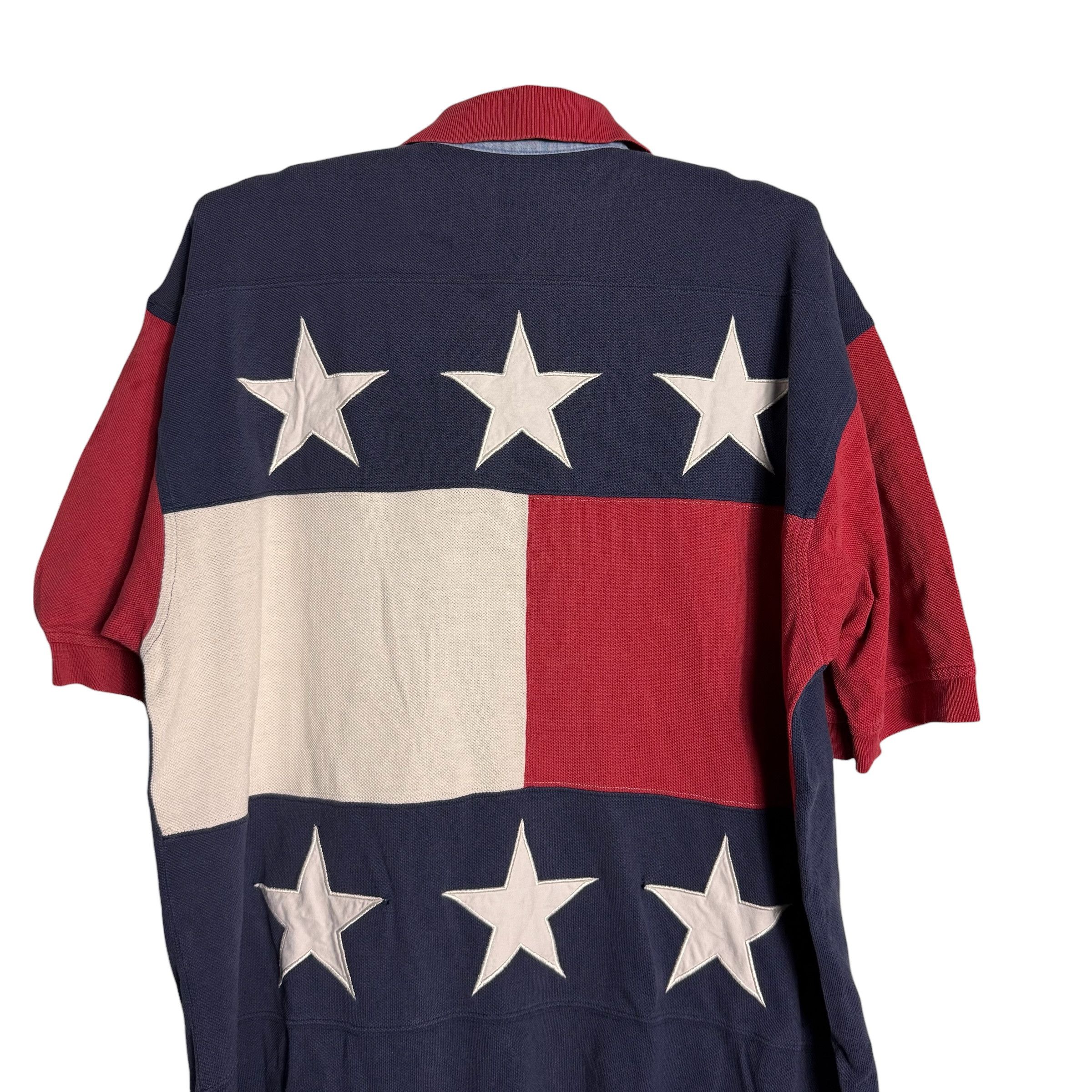 Tommy Hilfiger 🔥RARE🔥Vintage Tommy Hilfiger Logo Star Flag Polo Shirt Size US L / EU 52-54 / 3 - 2 Thumbnail