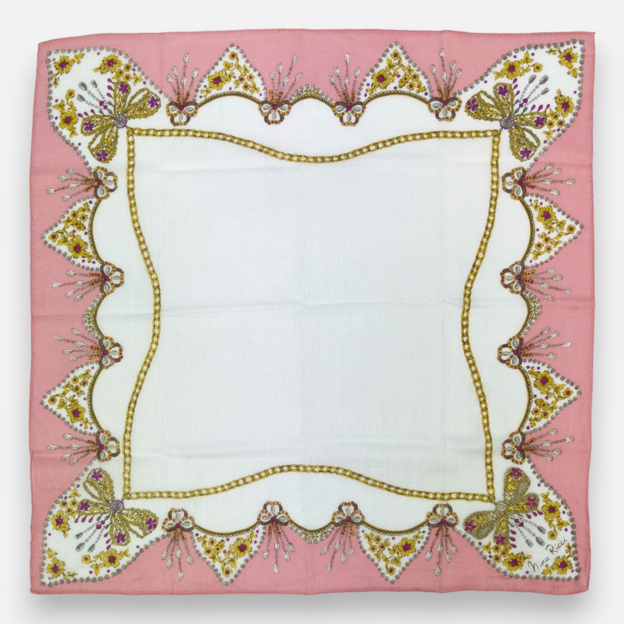 Japanese Brand Vintage Nina Ricci Handkerchief Neckerchief Bandana Size ONE SIZE - 3 Thumbnail