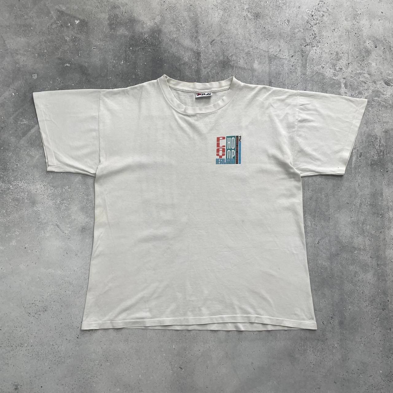 Fila × Vintage Vintage 90s Fila Basketball Change The Game T Shirt White XL Size US XL / EU 56 / 4 - 2 Thumbnail