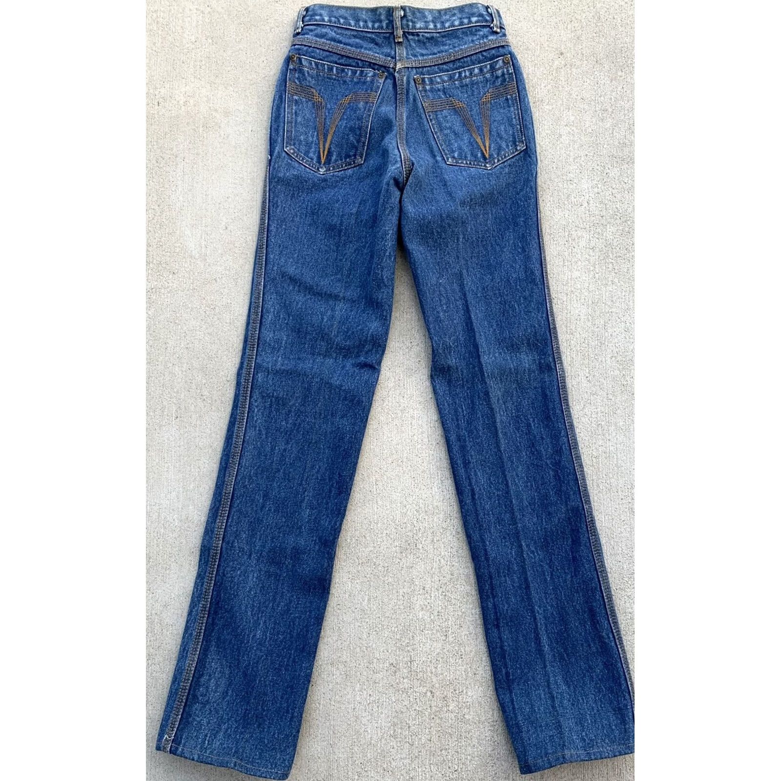 Vintage VINTAGE Brittania Jeans 24 1/2” Waist X 31 1/4” Inseam Women 70s 80s Retro Blue Denim High Waist Straight Size 26" / US 2 / IT 38 - 7 Thumbnail